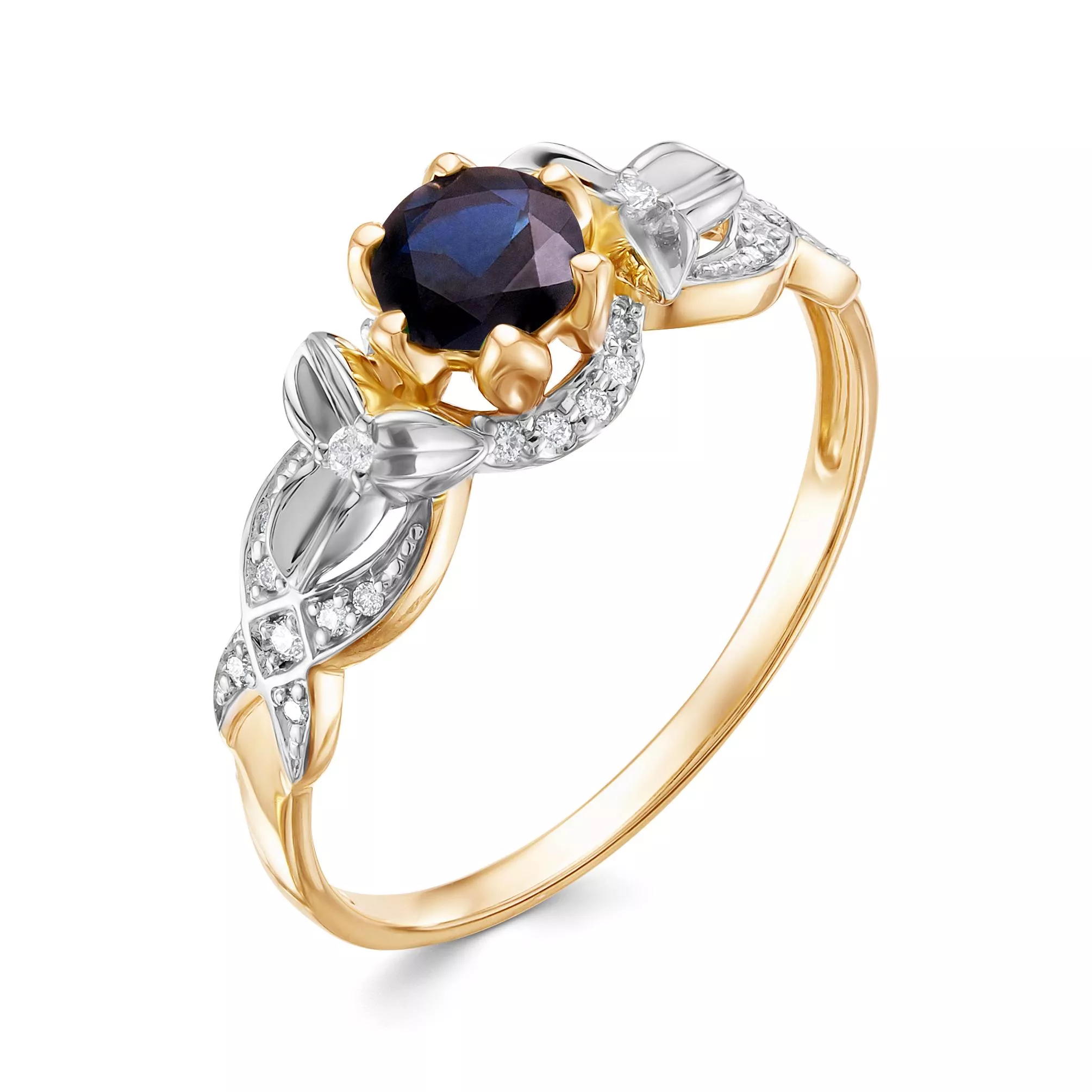 Кольцо из лимонного золота с сапфиром V15923510300