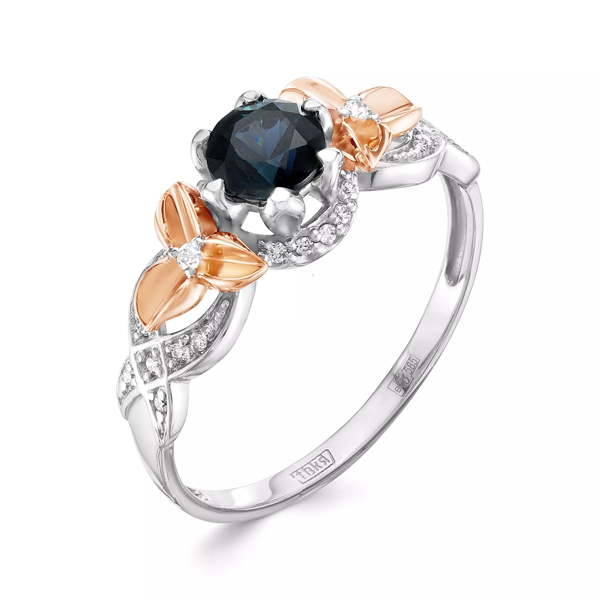 Кольцо из белого золота с сапфиром V15922510300