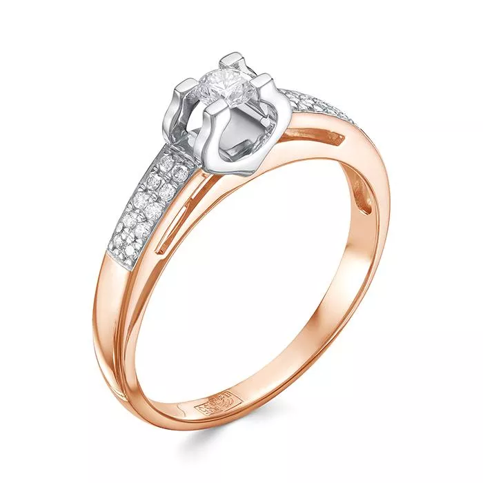 Кольцо из красного золота с бриллиантом V14891510000