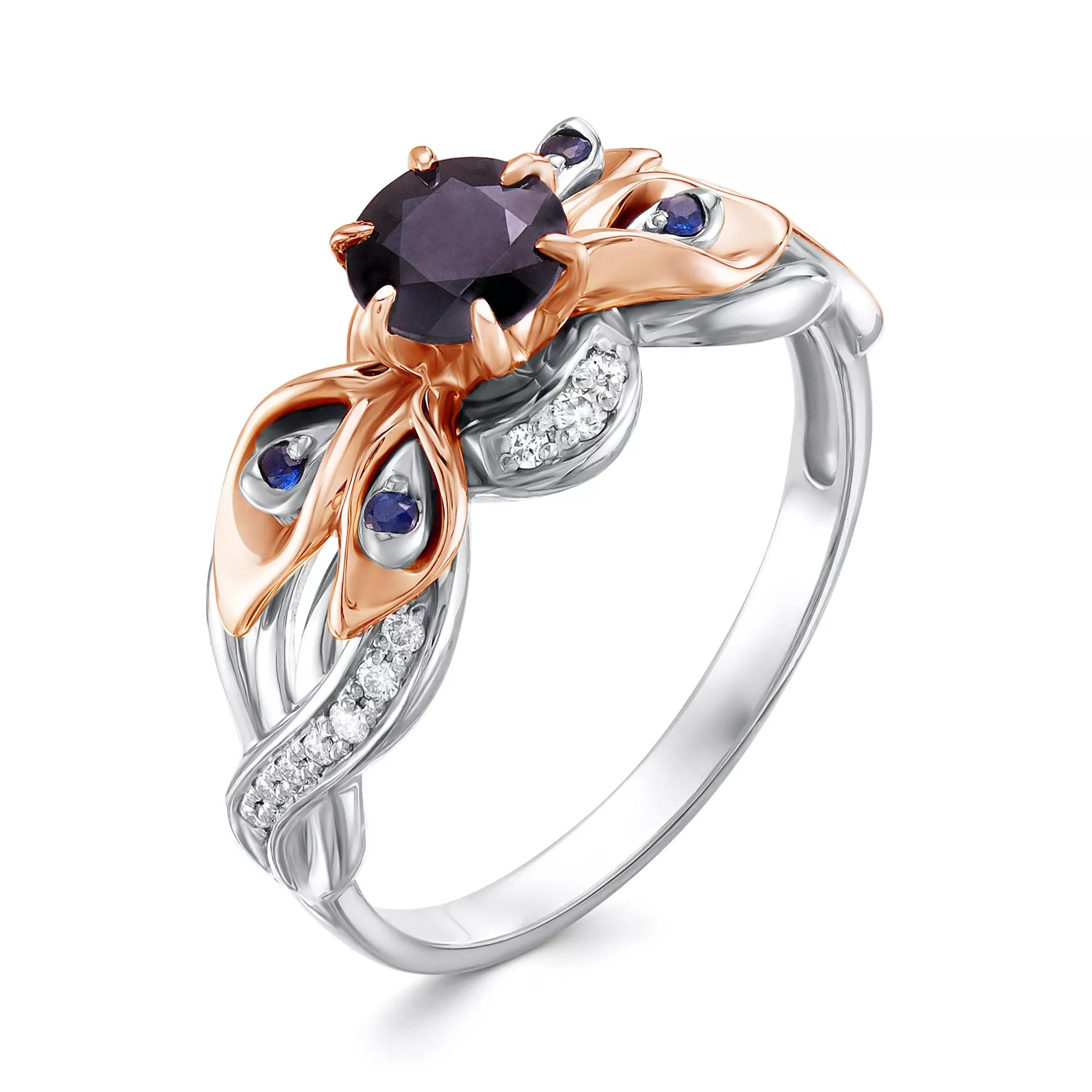 Кольцо из белого золота с сапфиром V16302521300