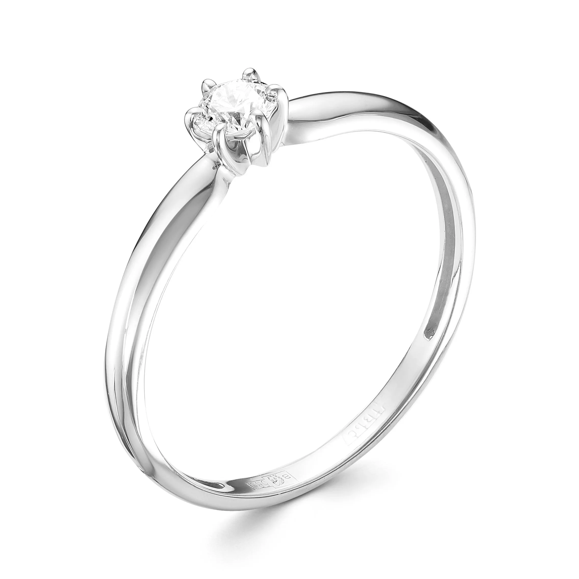 Кольцо из белого золота с бриллиантом V10372510000