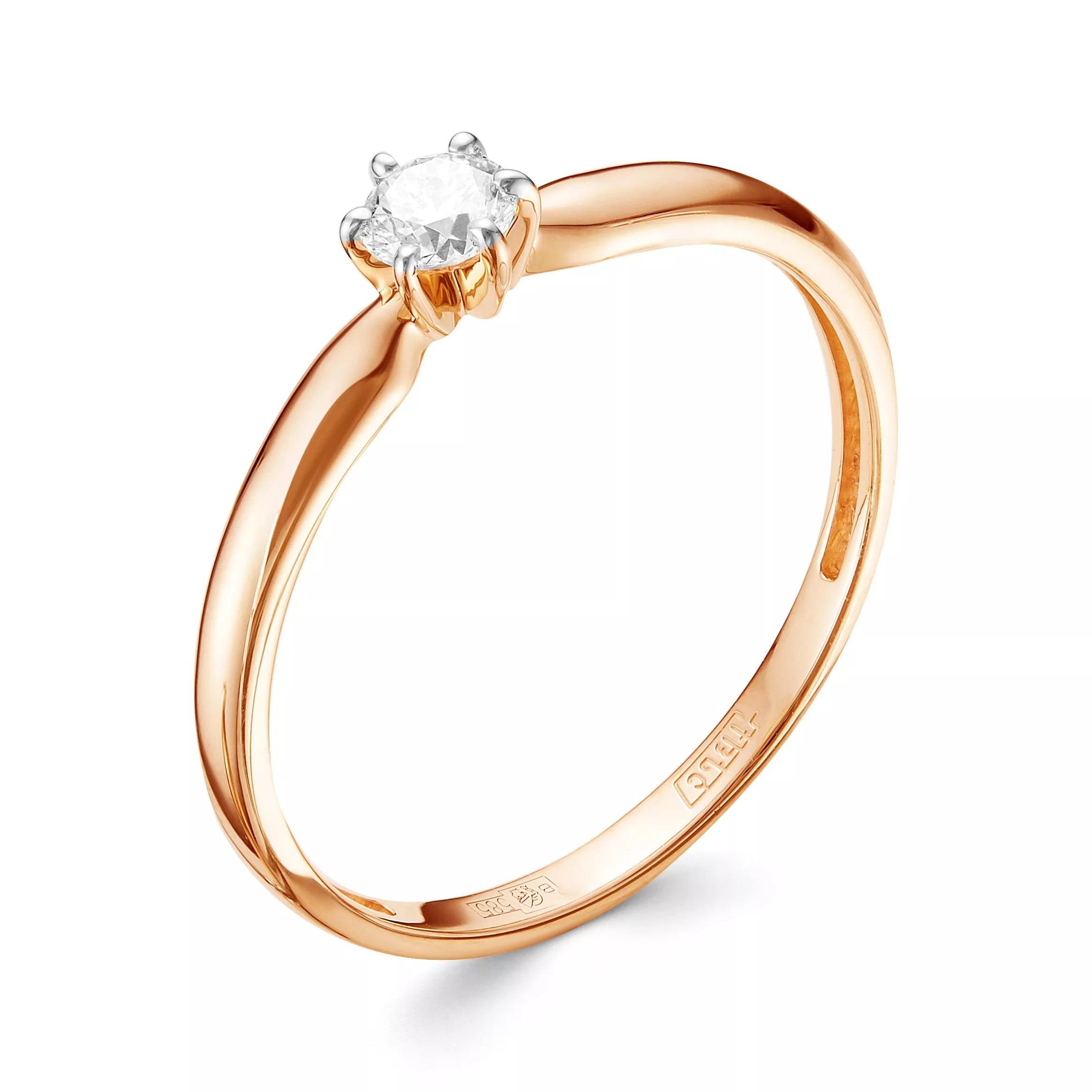 Кольцо из красного золота с бриллиантом V10371510000