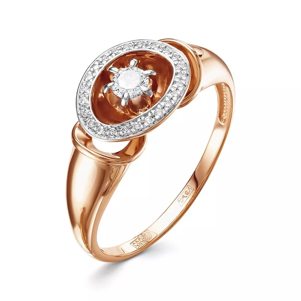 Кольцо из красного золота с бриллиантом V16691520000