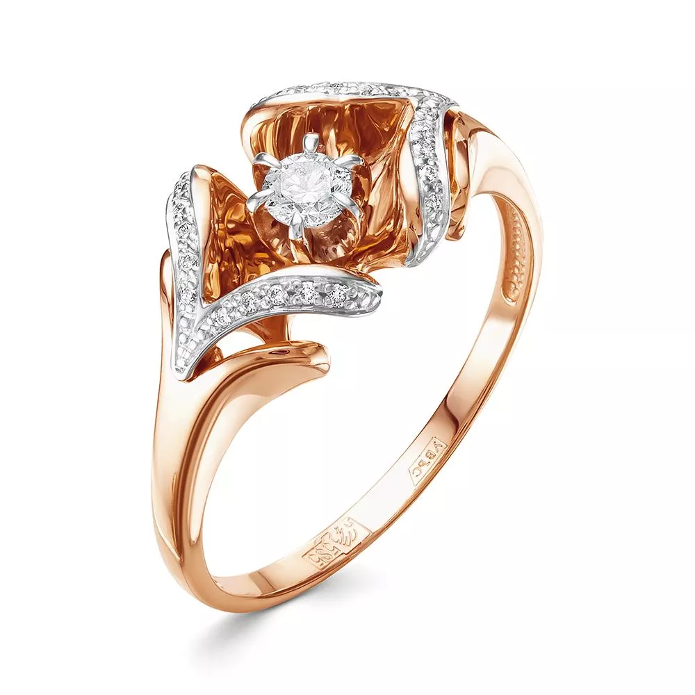 Кольцо из красного золота с бриллиантом V16701520000