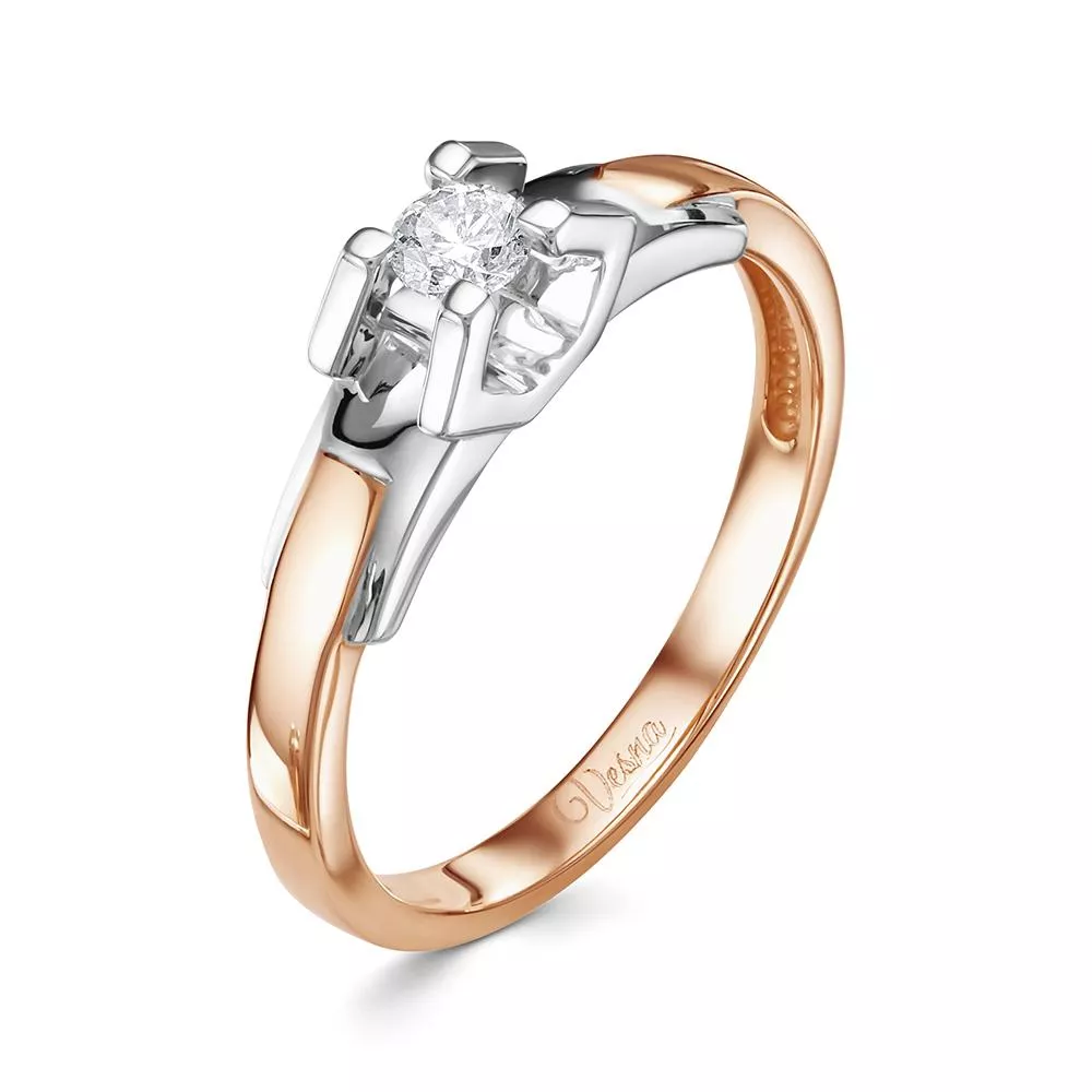 Кольцо из красного золота с бриллиантом V17771510000