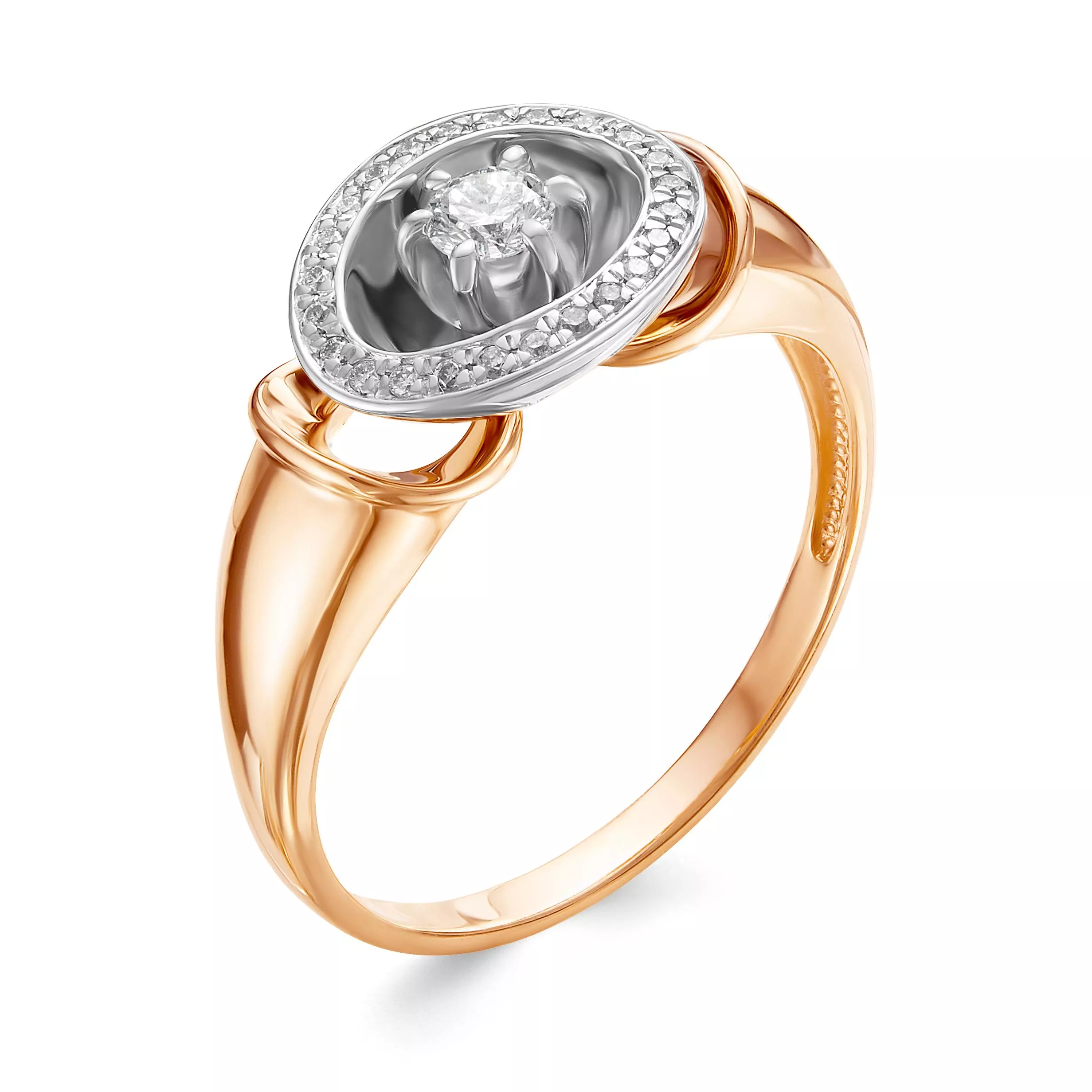 Кольцо из красного золота с бриллиантом V16691510000