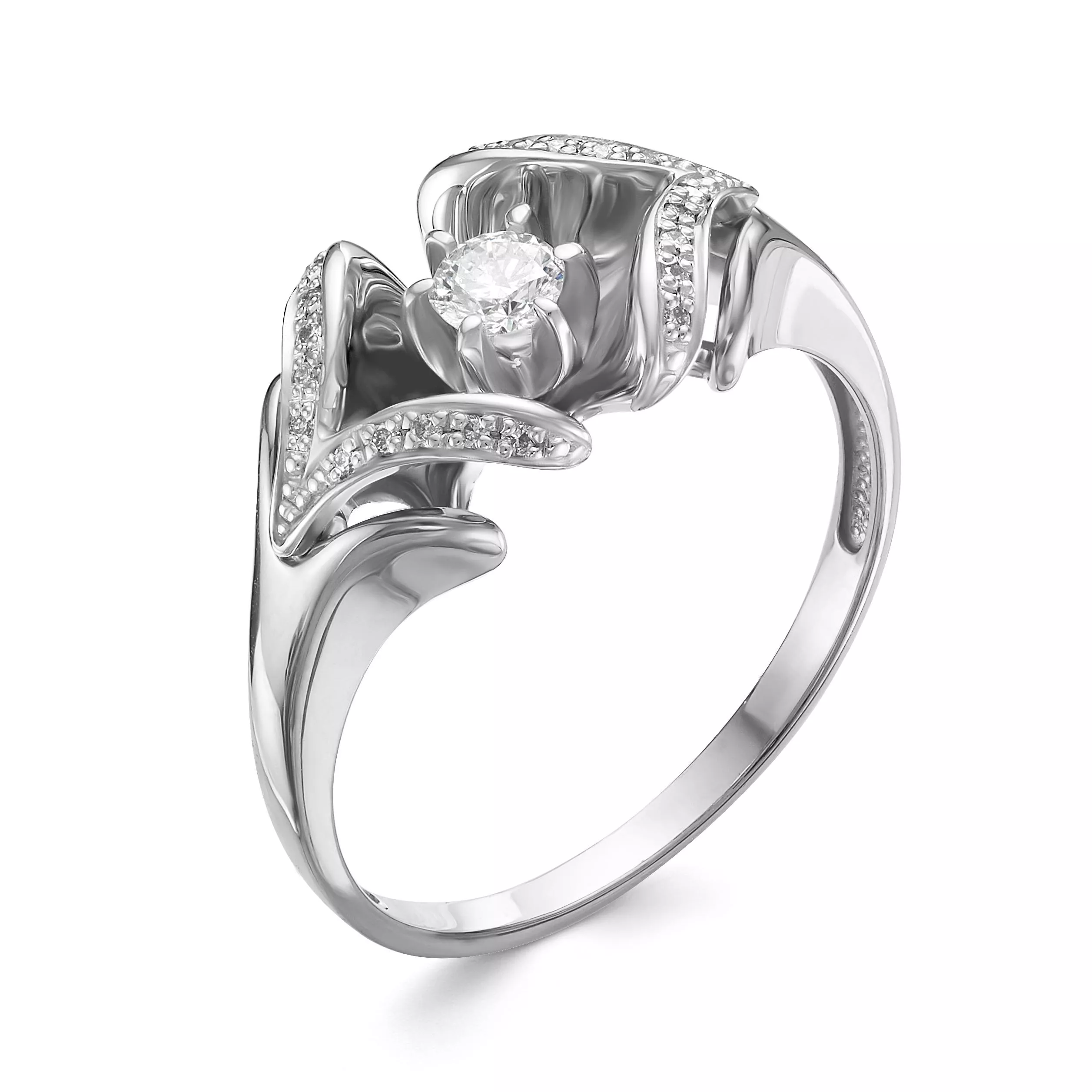 Кольцо из белого золота с бриллиантом V16702510000