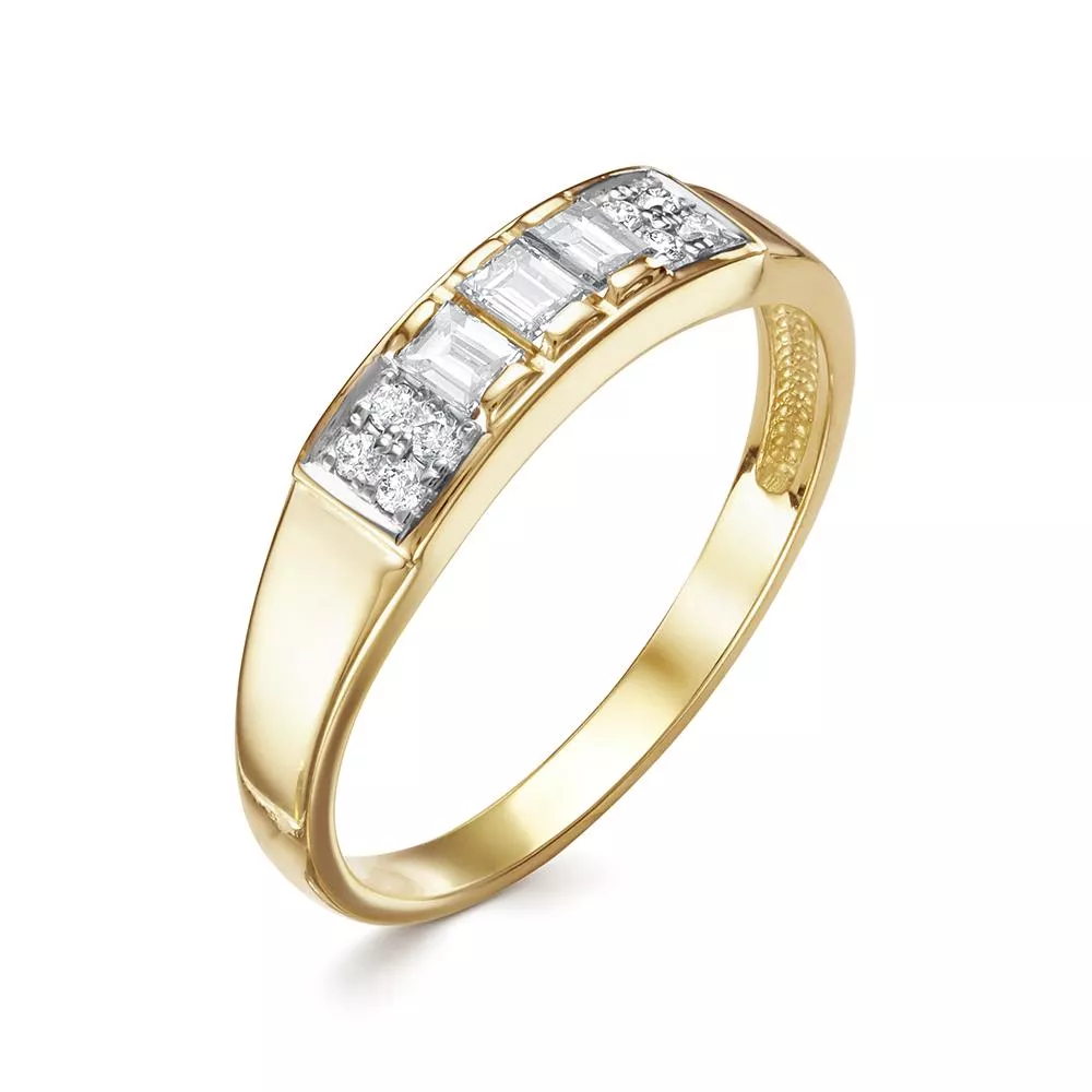 Кольцо из лимонного золота с бриллиантом V185135112400