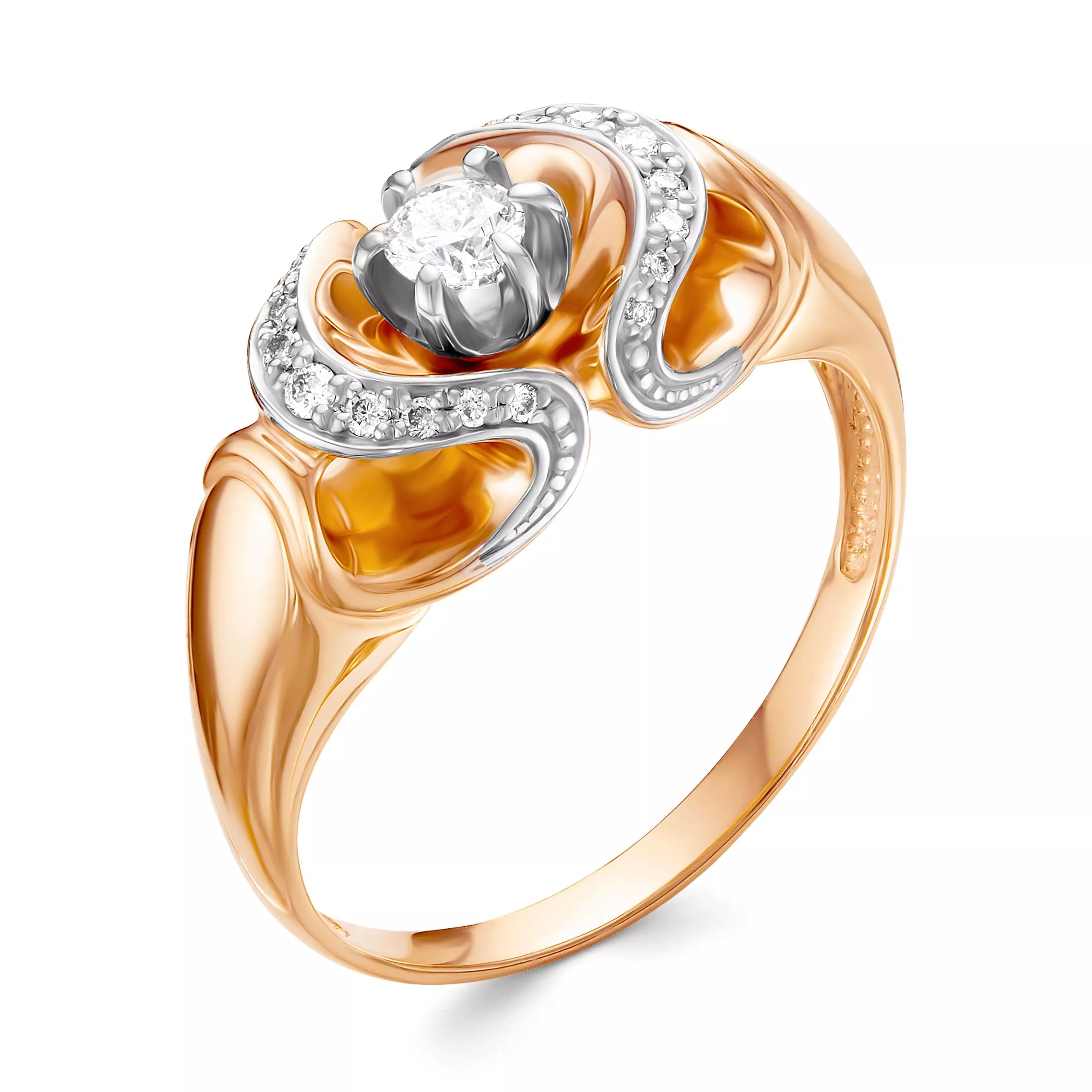 Кольцо из красного золота с бриллиантом V16711510000