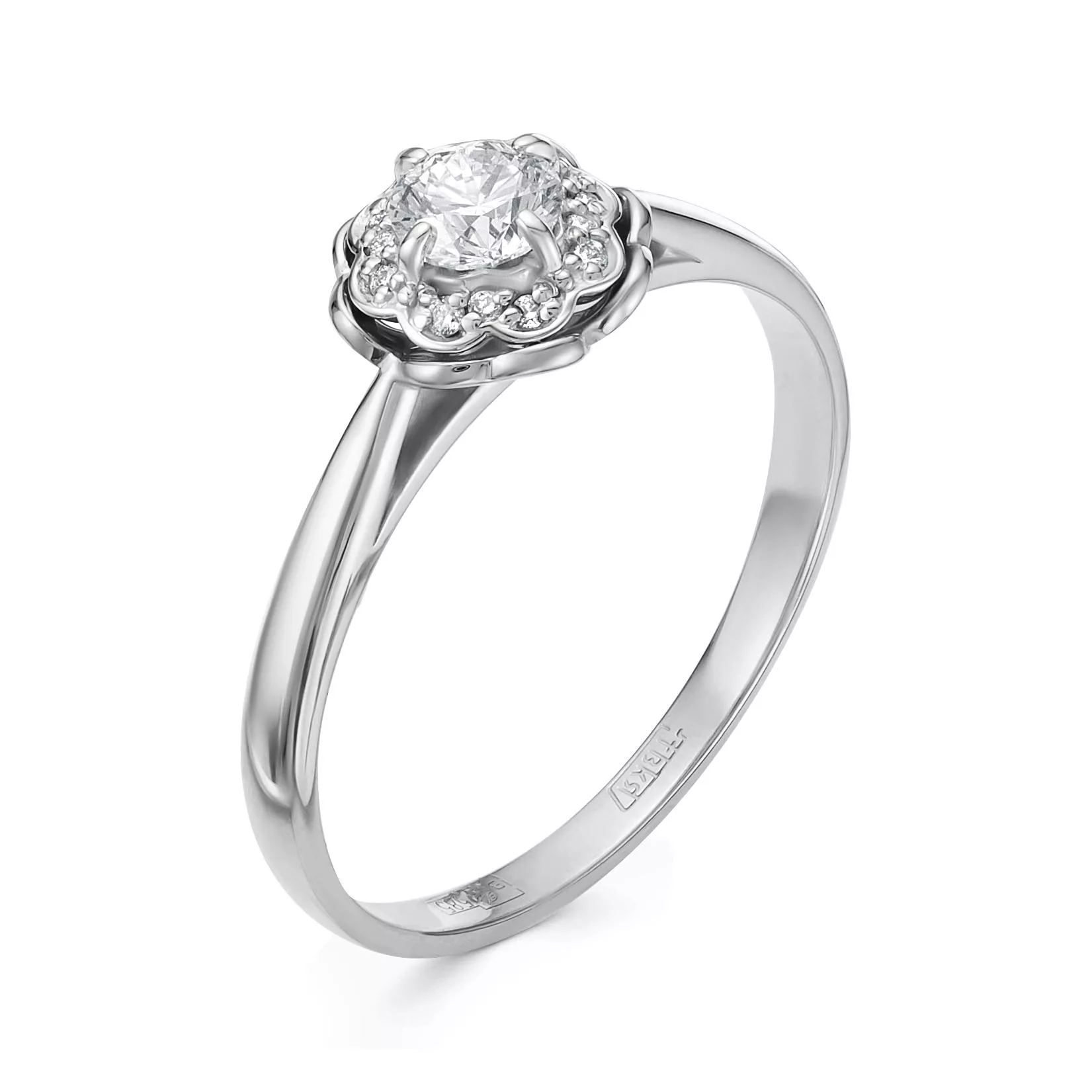 Кольцо из белого золота с бриллиантом V16002510000