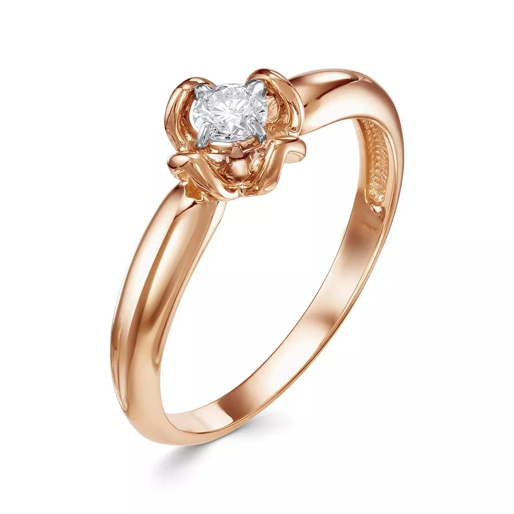 Кольцо из красного золота с бриллиантом V17881510000