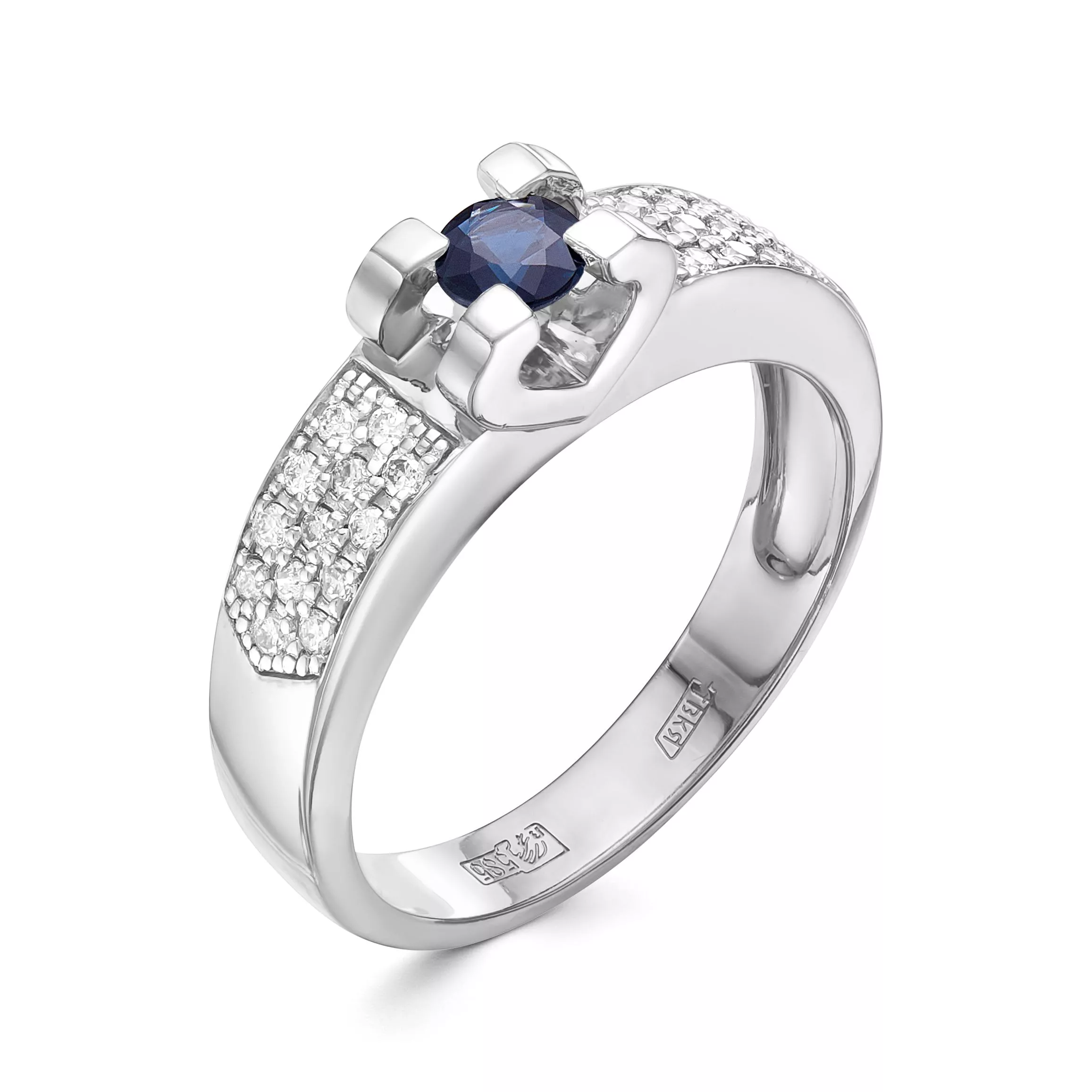 Кольцо из белого золота с сапфиром V14792510300