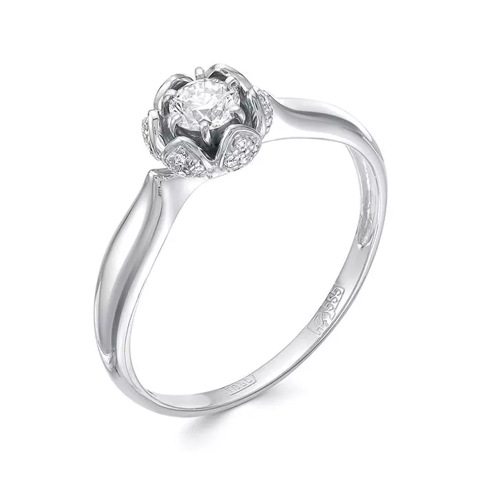 Кольцо из белого золота с бриллиантом V16012510000