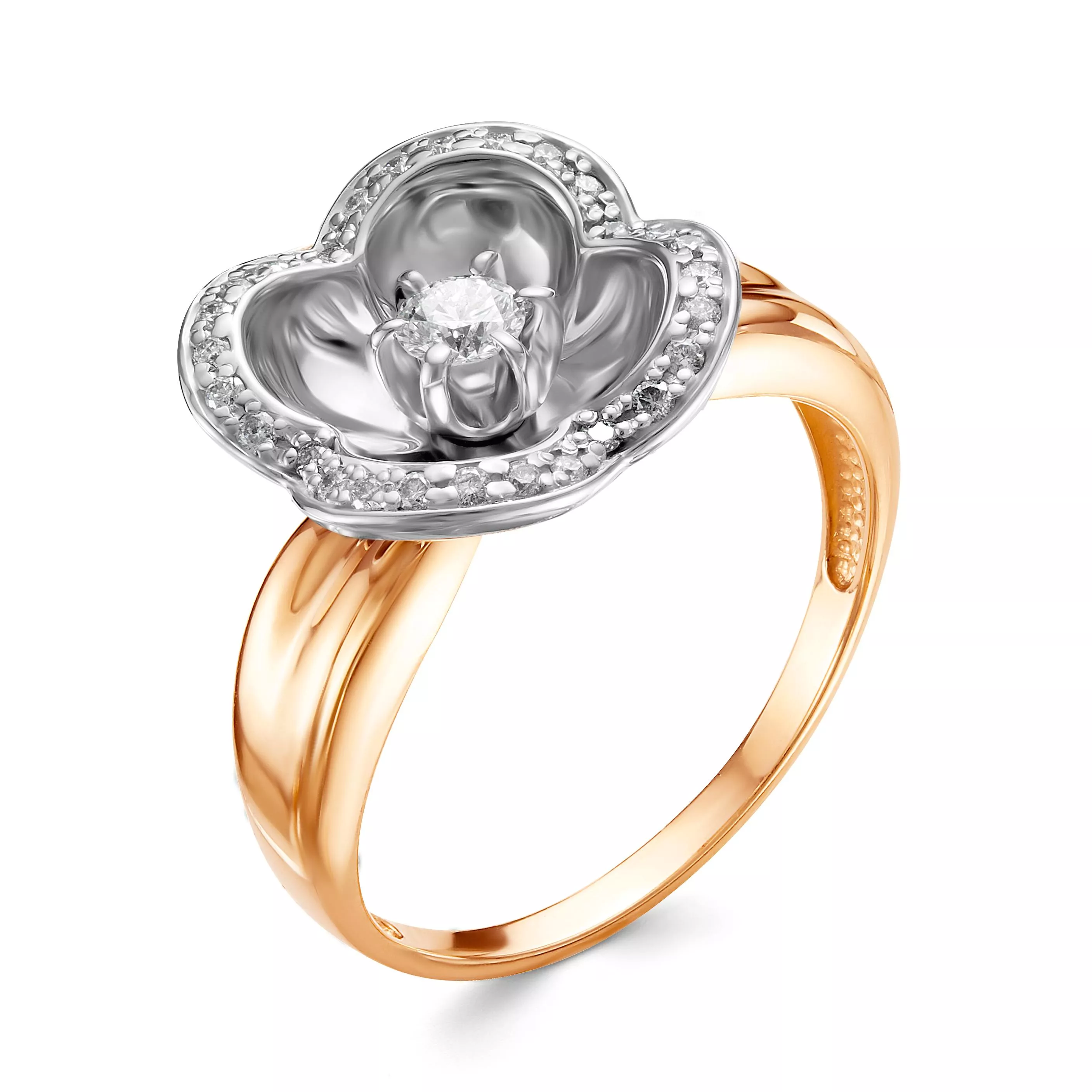 Кольцо из красного золота с бриллиантом V16681510000