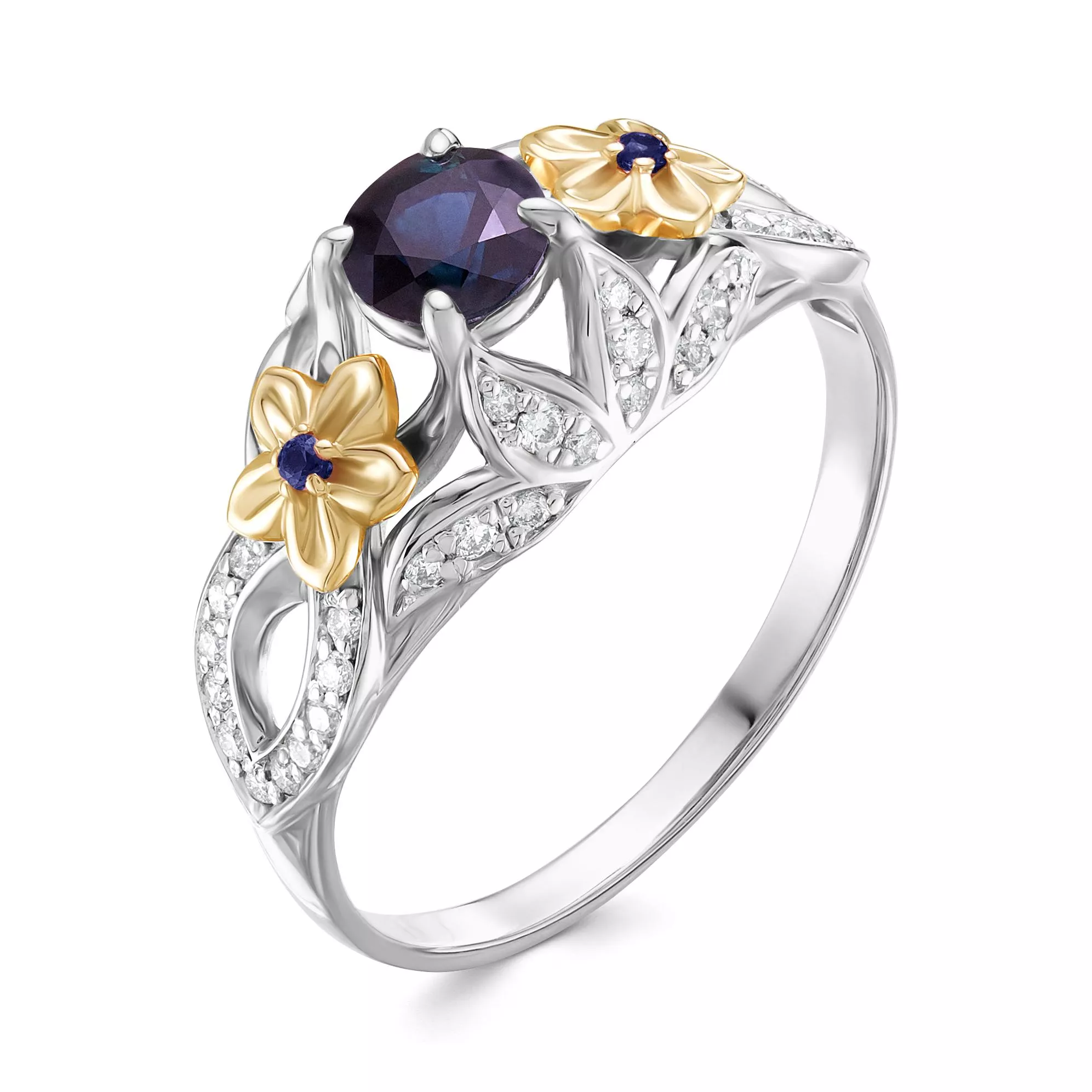 Кольцо из белого золота с сапфиром V16252530300