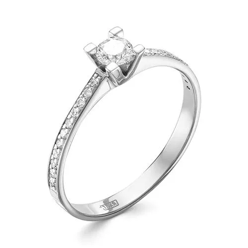 Кольцо из белого золота с бриллиантом V15712510000