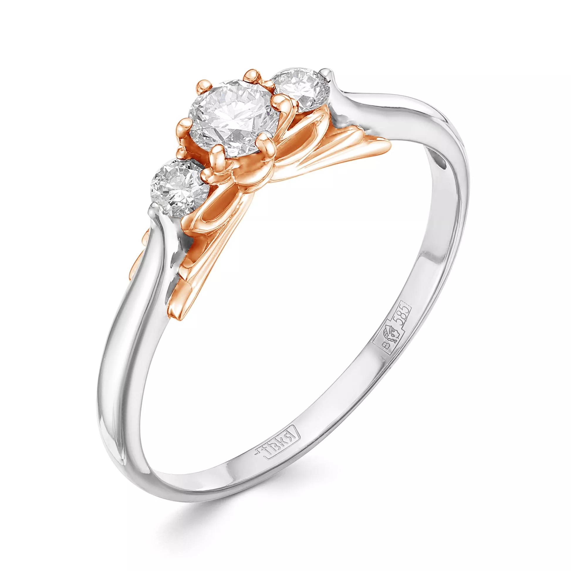 Кольцо из белого золота с бриллиантом V15972510000