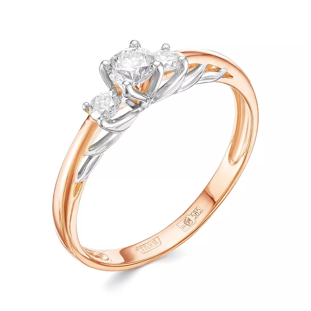 Кольцо из красного золота с бриллиантом V15941510000