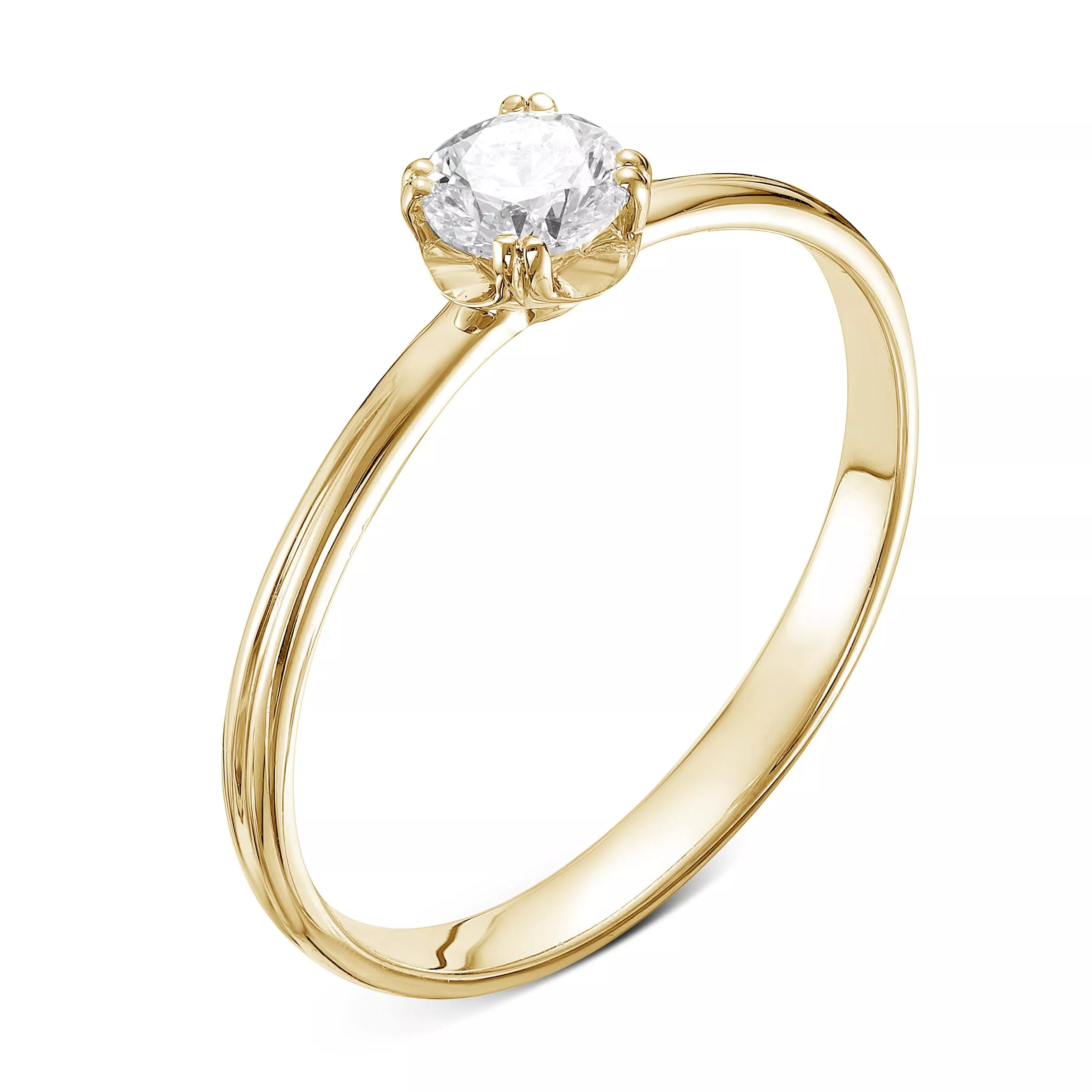 Кольцо из лимонного золота с бриллиантом V13643510000