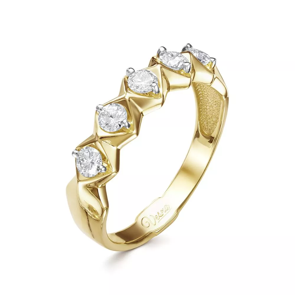 Кольцо из лимонного золота с бриллиантом V18383510000