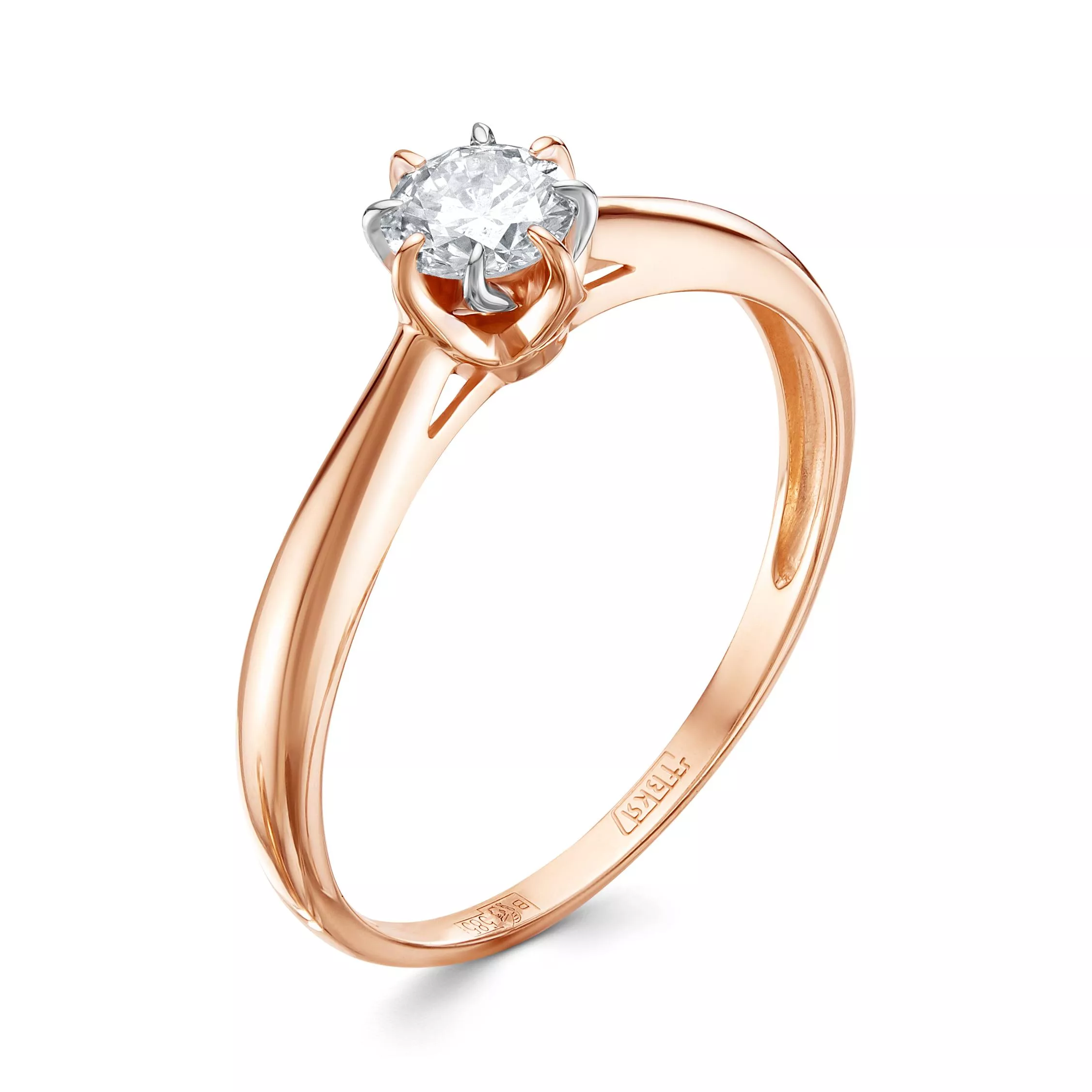 Кольцо из красного золота с бриллиантом V15961510000