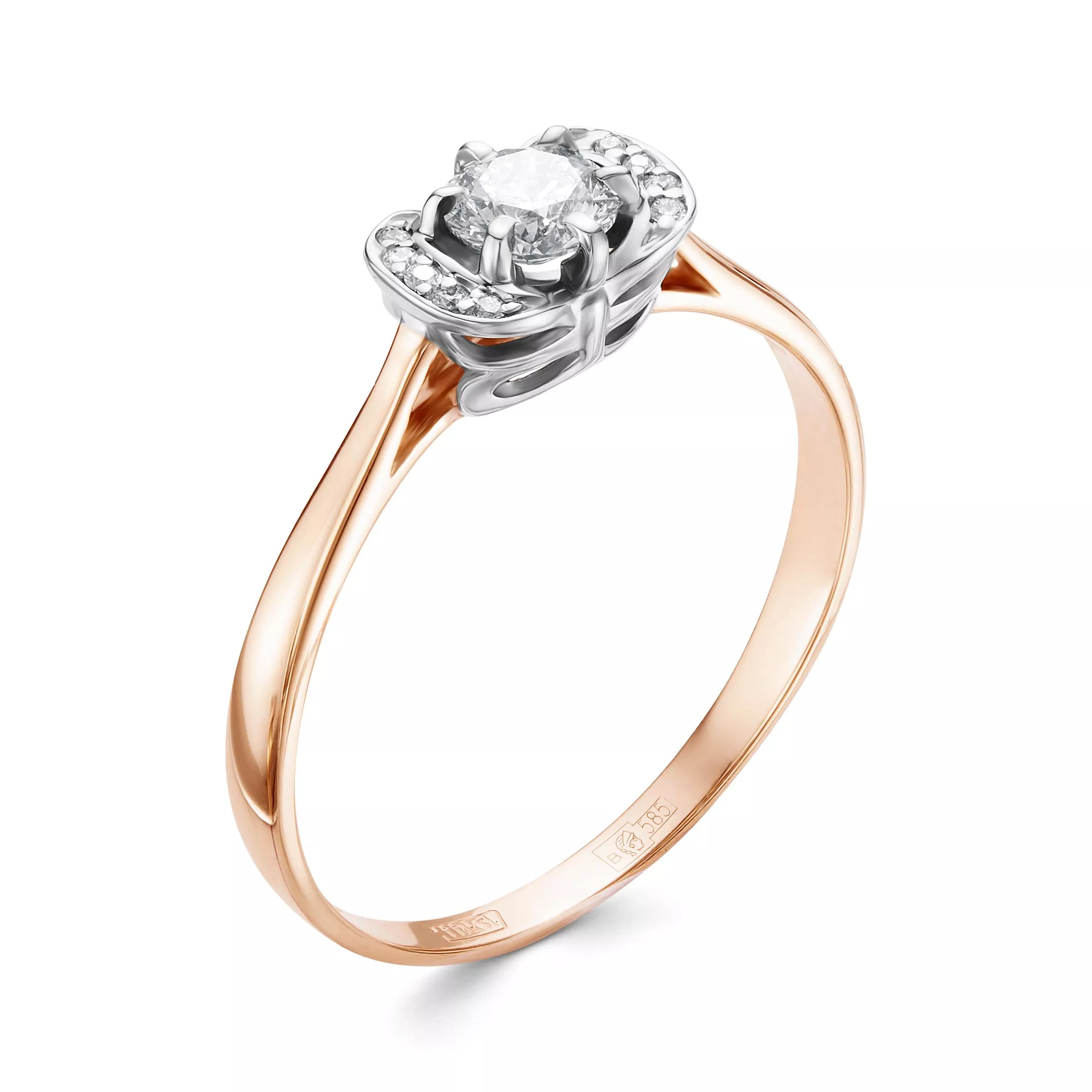 Кольцо из красного золота с бриллиантом V15981510000