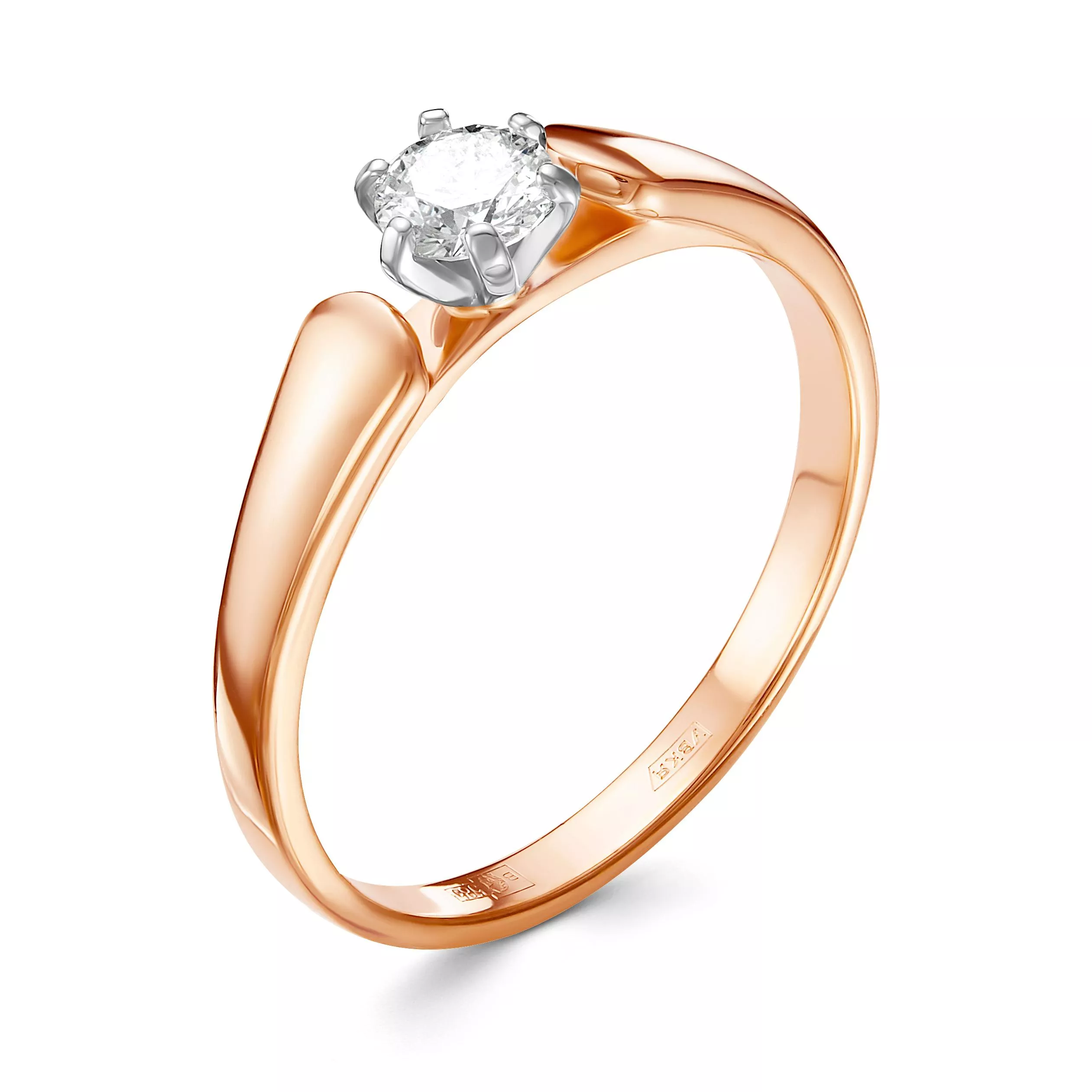 Кольцо из красного золота с бриллиантом V13841510000