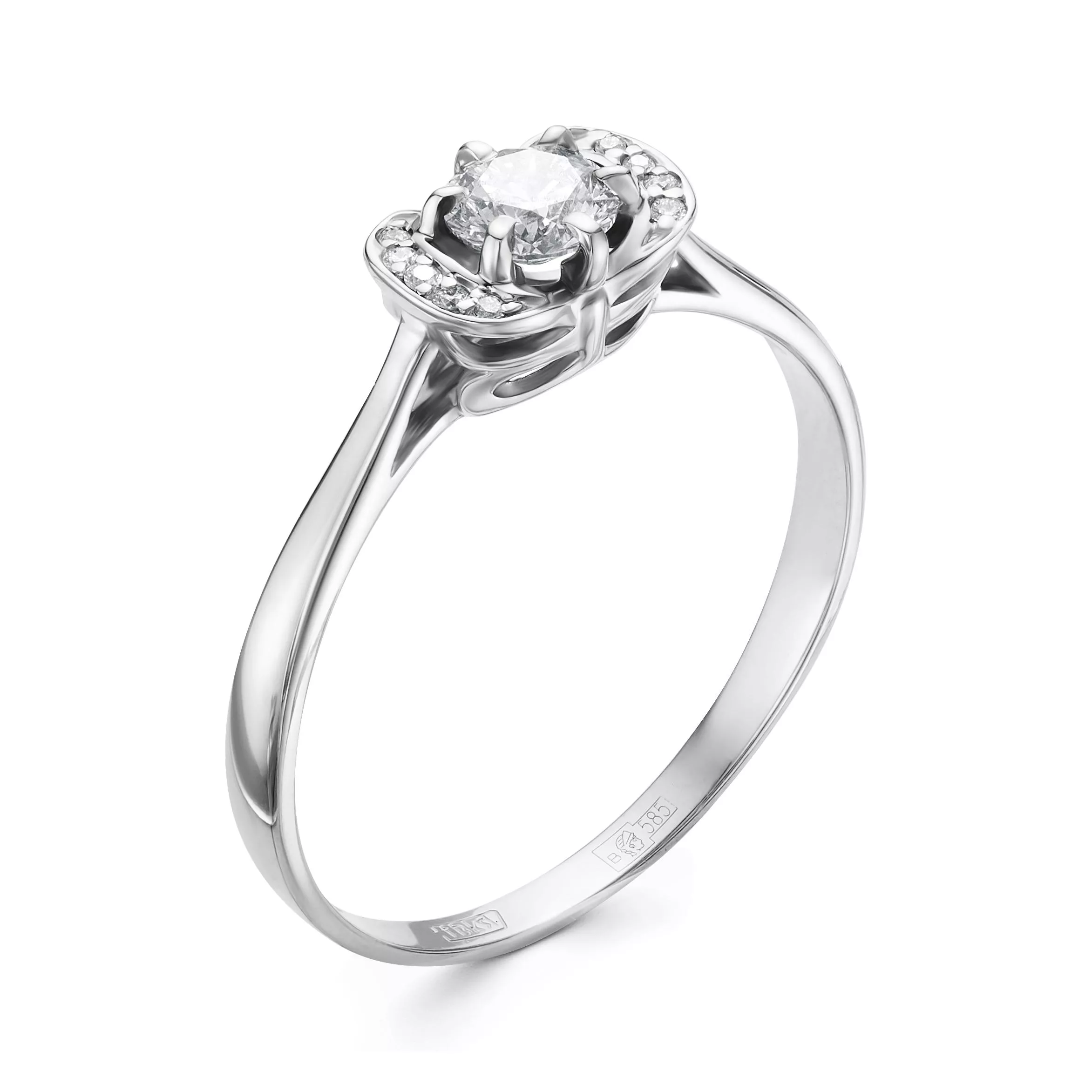 Кольцо из белого золота с бриллиантом V15982510000