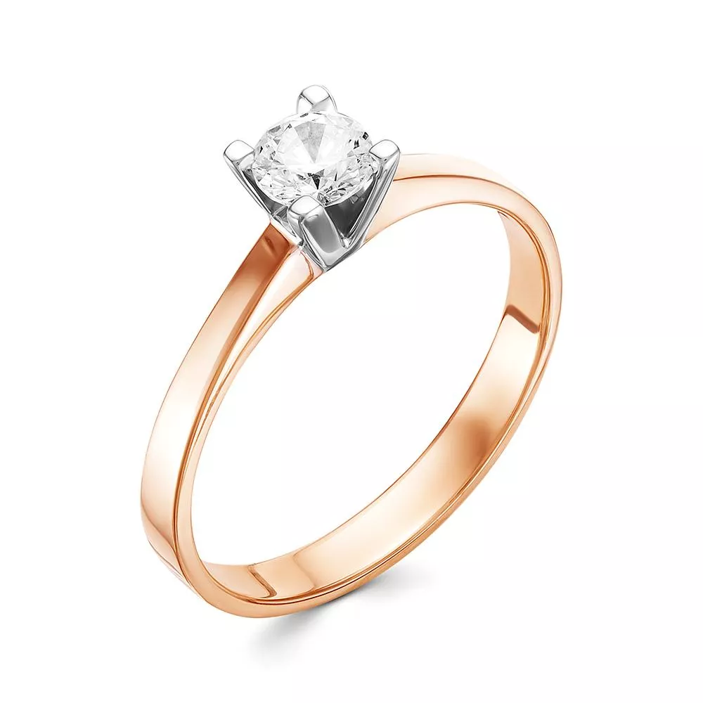 Кольцо из красного золота с бриллиантом V15741510000