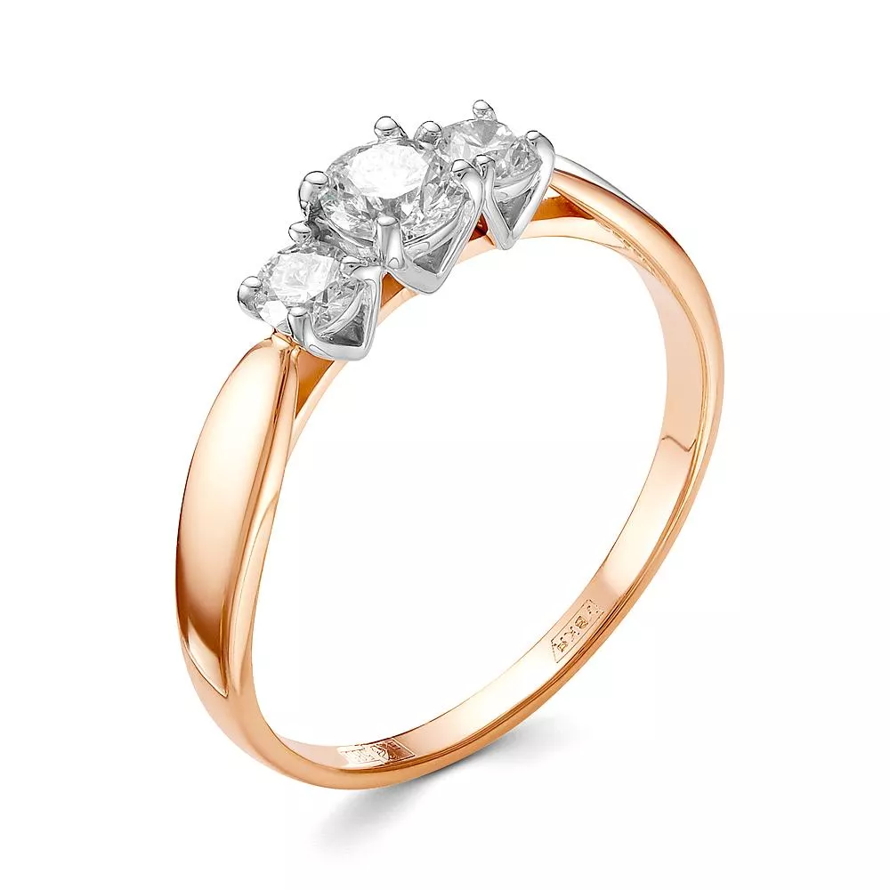 Кольцо из красного золота с бриллиантом V16031510000