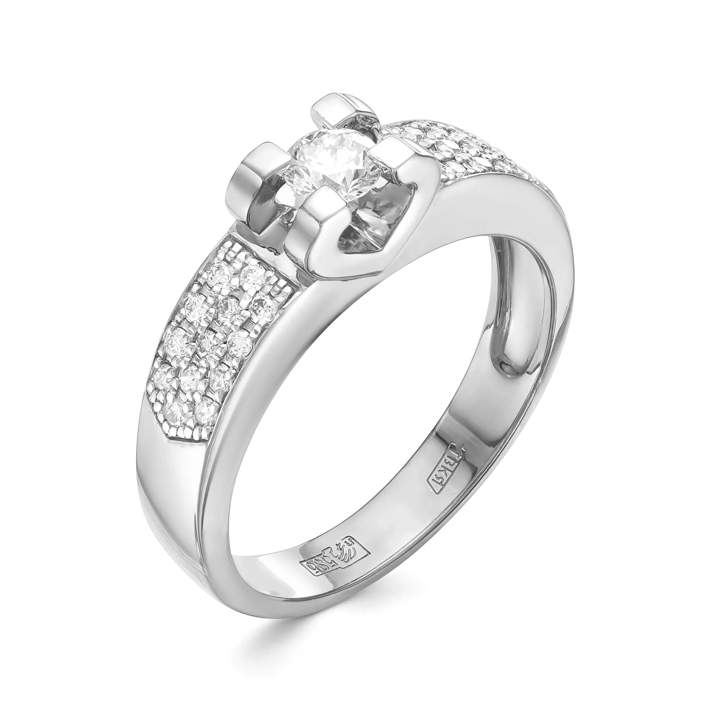 Кольцо из белого золота с бриллиантом V14792510000