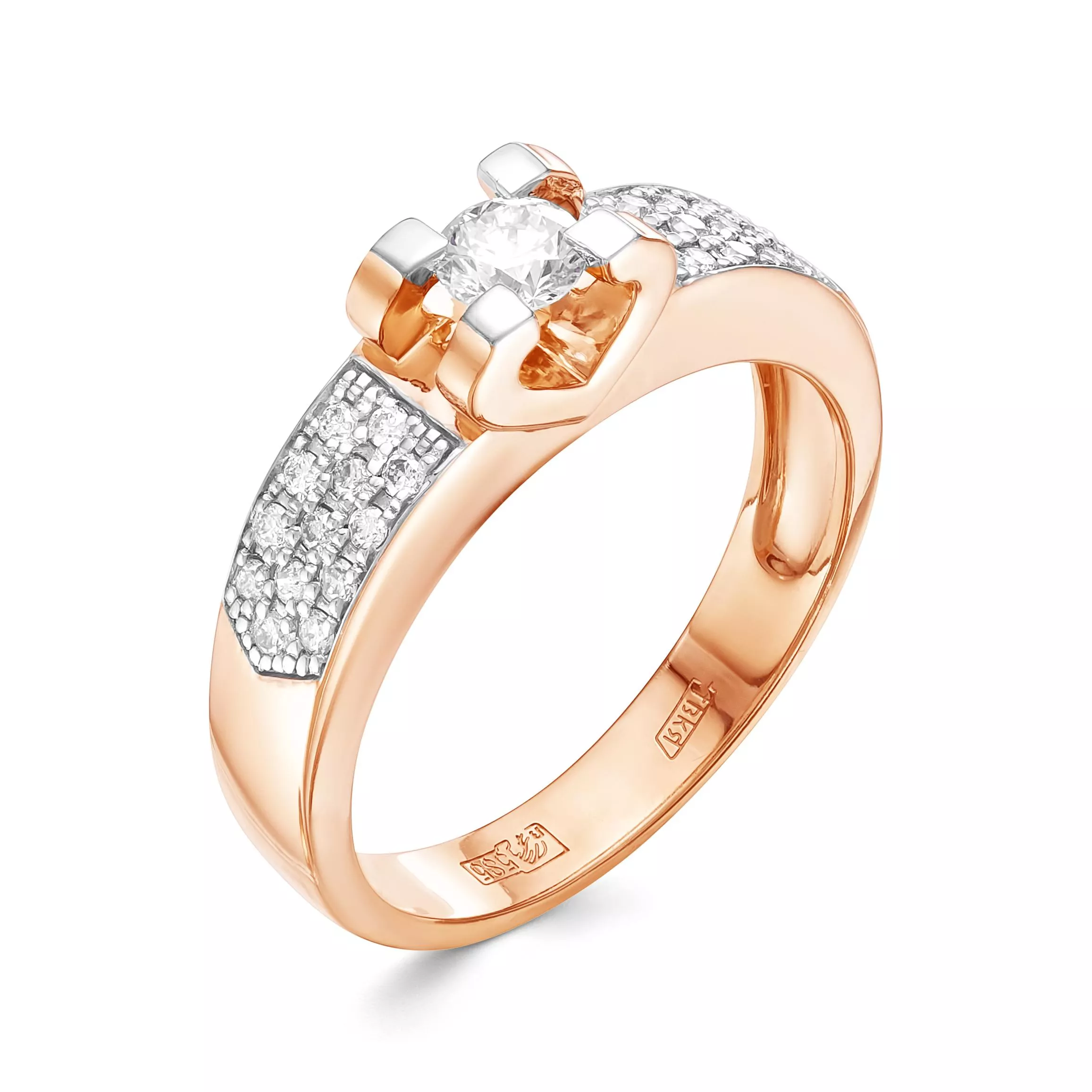 Кольцо из красного золота с бриллиантом V14791510000