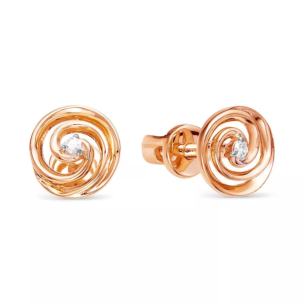 Серьги из красного золота с бриллиантом V45061510000