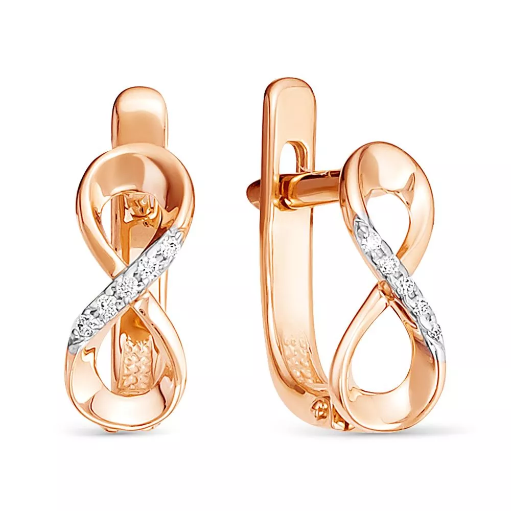 Серьги из красного золота с бриллиантом V25071510000