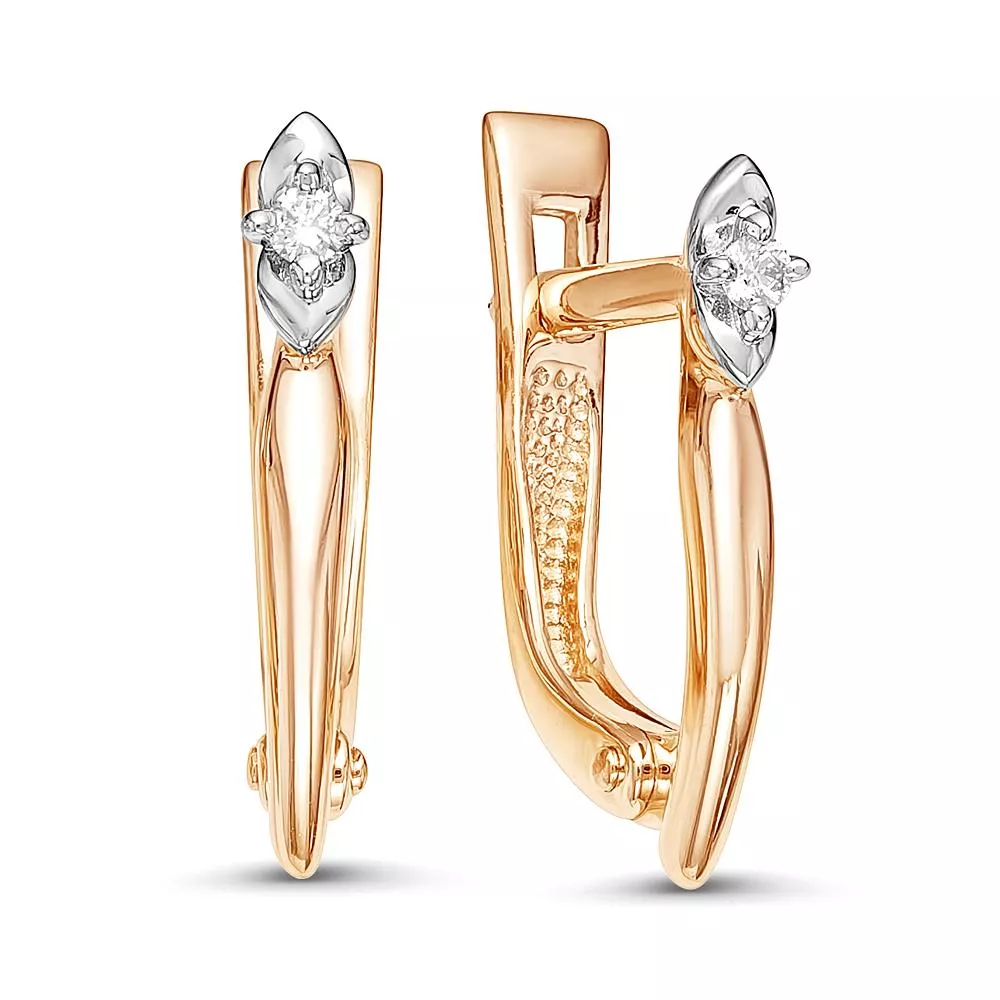 Серьги из красного золота с бриллиантом V22391510000