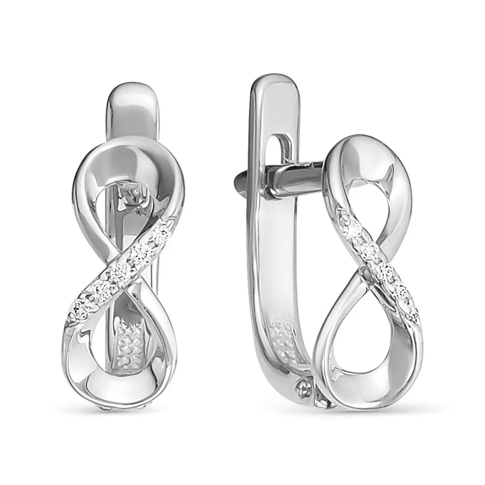 Серьги из белого золота с бриллиантом V25072510000