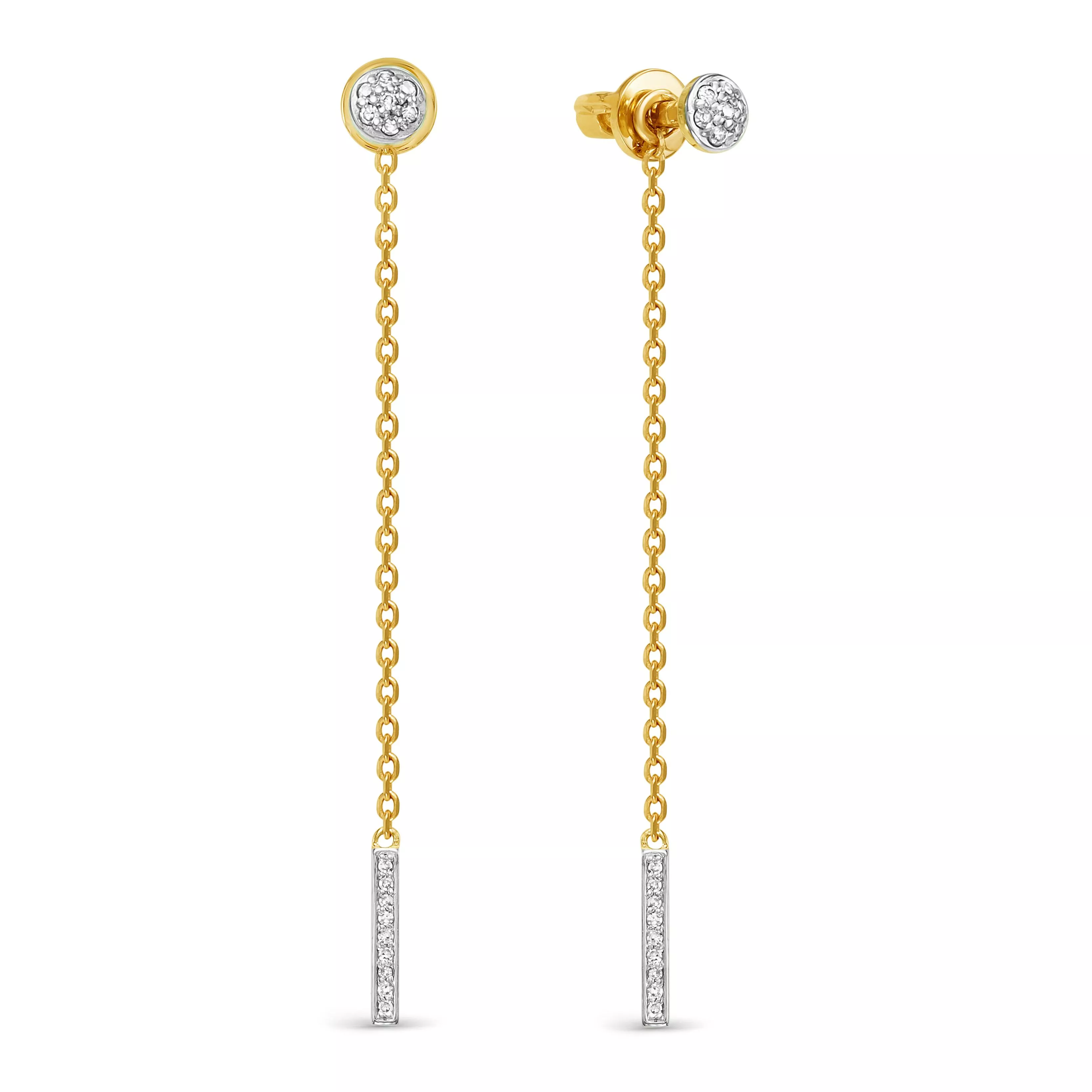 Серьги из лимонного золота с бриллиантом V42533510100