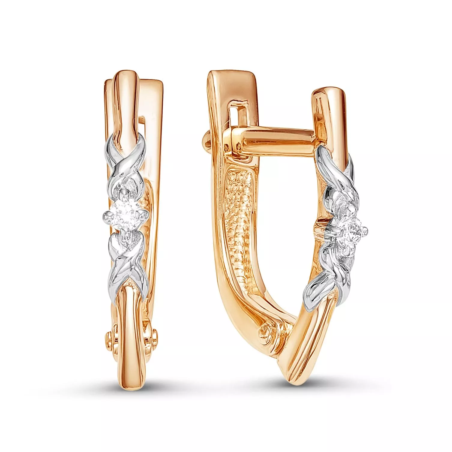 Серьги из красного золота с бриллиантом V22381510000