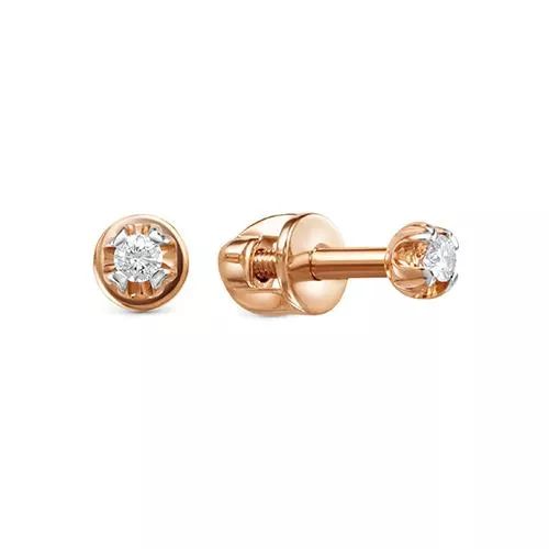 Серьги из красного золота с бриллиантом V40931510000