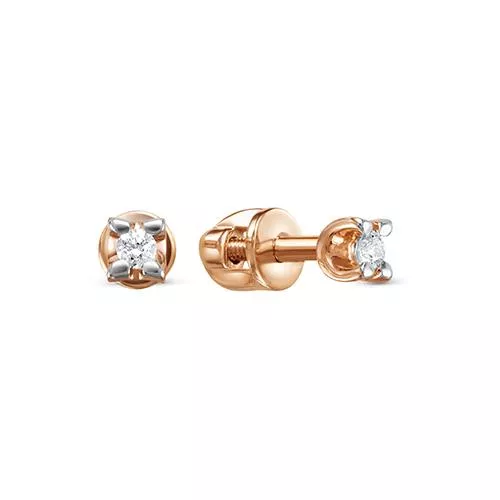Серьги из красного золота с бриллиантом V41031510000