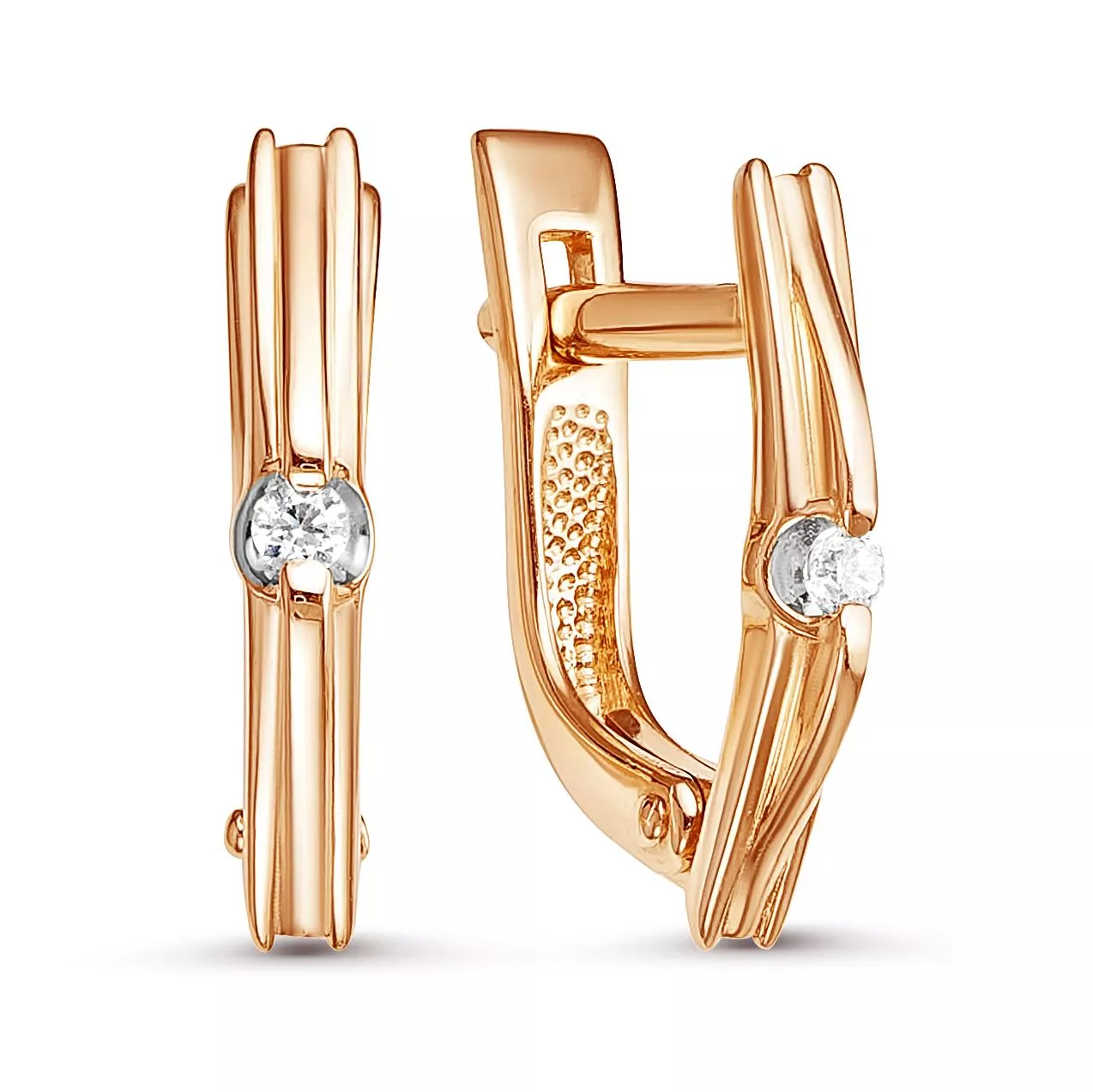 Серьги из красного золота с бриллиантом V23331510000