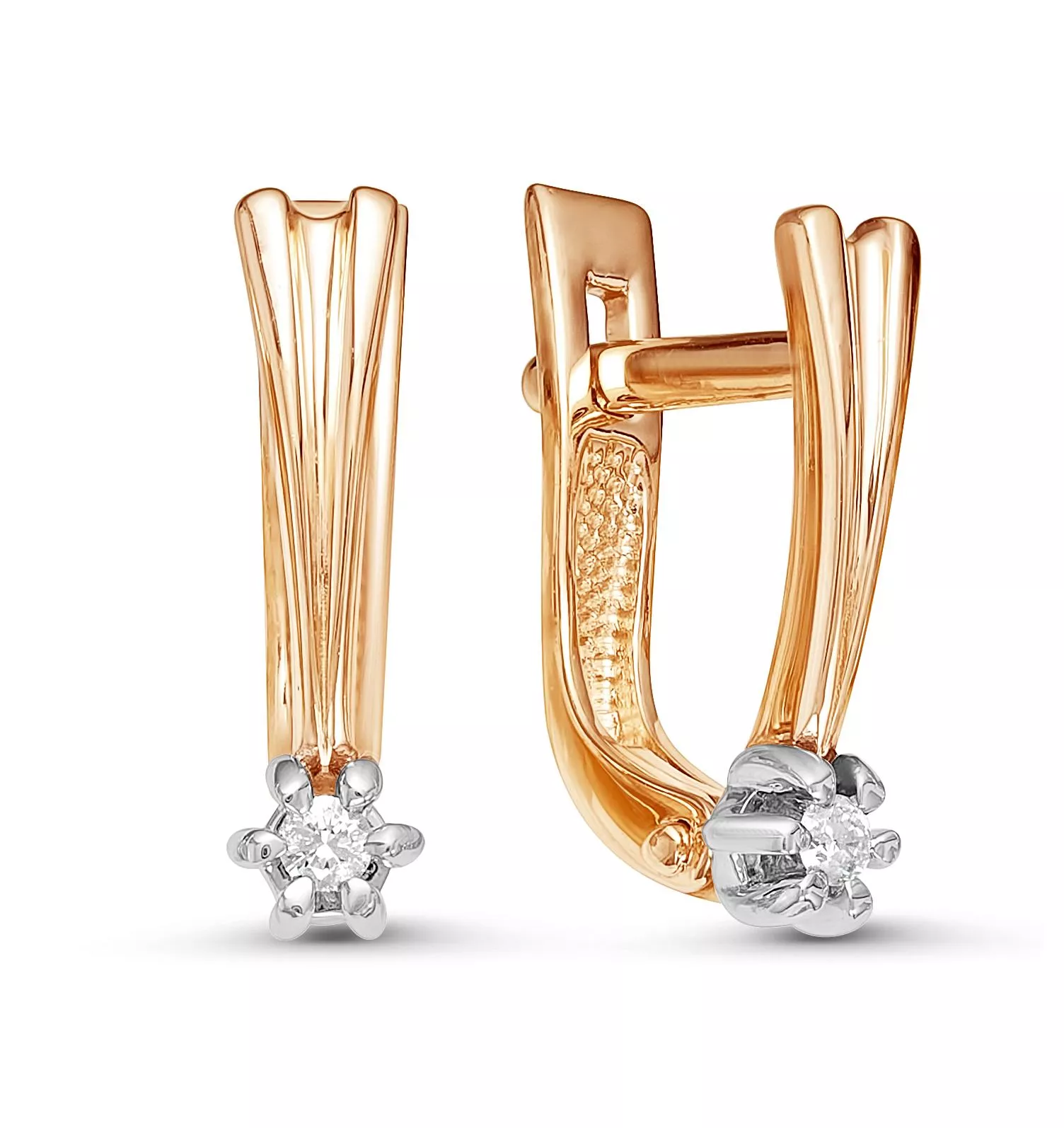Серьги из красного золота с бриллиантом V22351510000