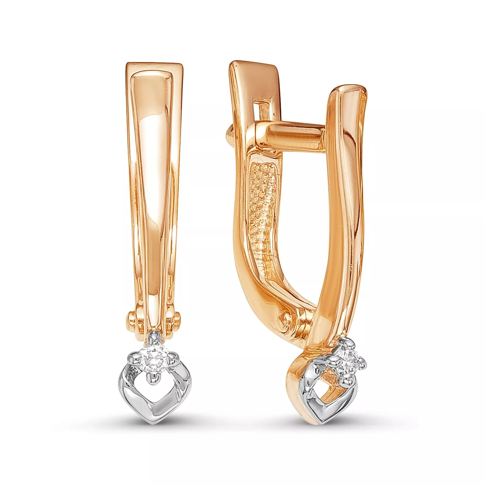 Серьги из красного золота с бриллиантом V22371510000