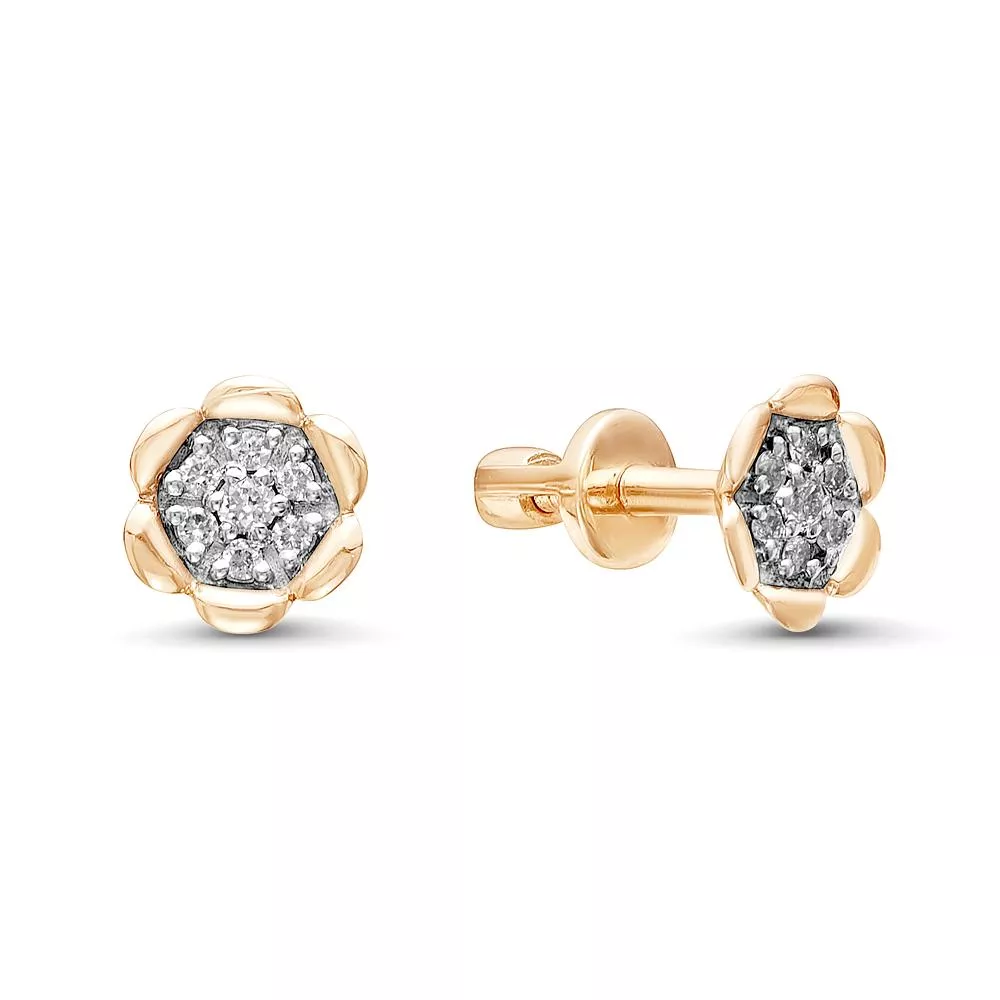 Серьги из красного золота с бриллиантом V40651510000