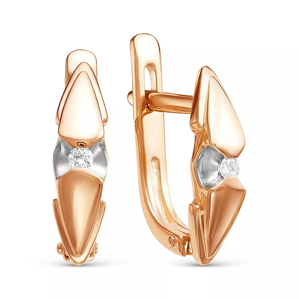 Серьги из красного золота с бриллиантом V23721510000