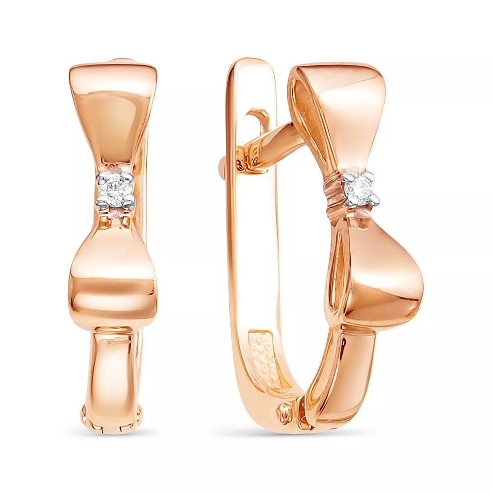 Серьги из красного золота с бриллиантом V24531510000