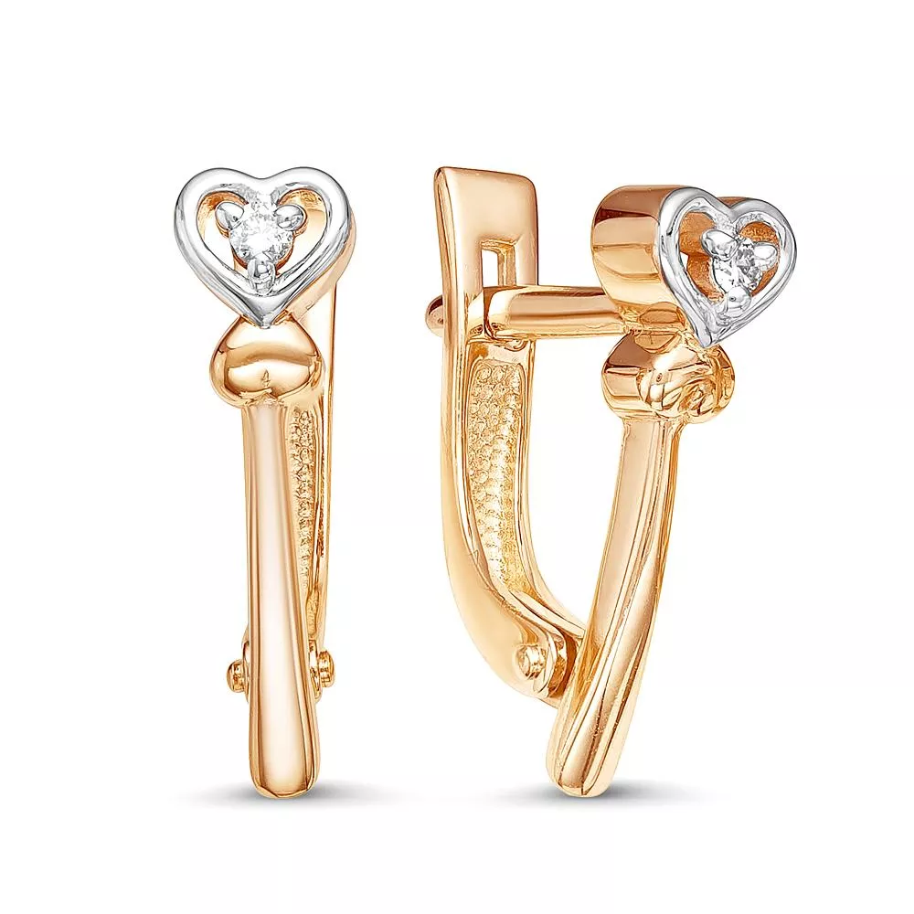 Серьги из красного золота с бриллиантом V22401510000