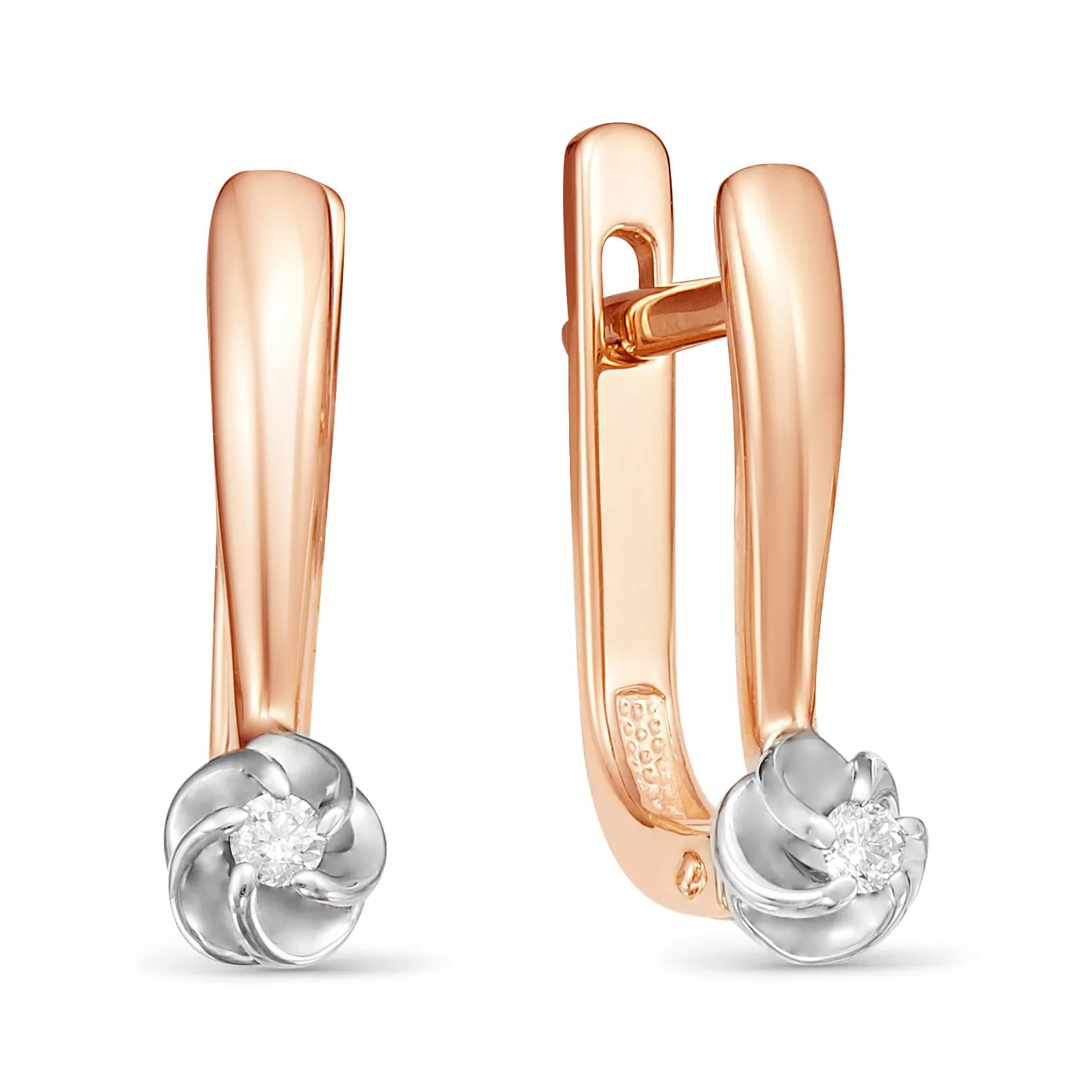 Серьги из красного золота с бриллиантом V25901510000