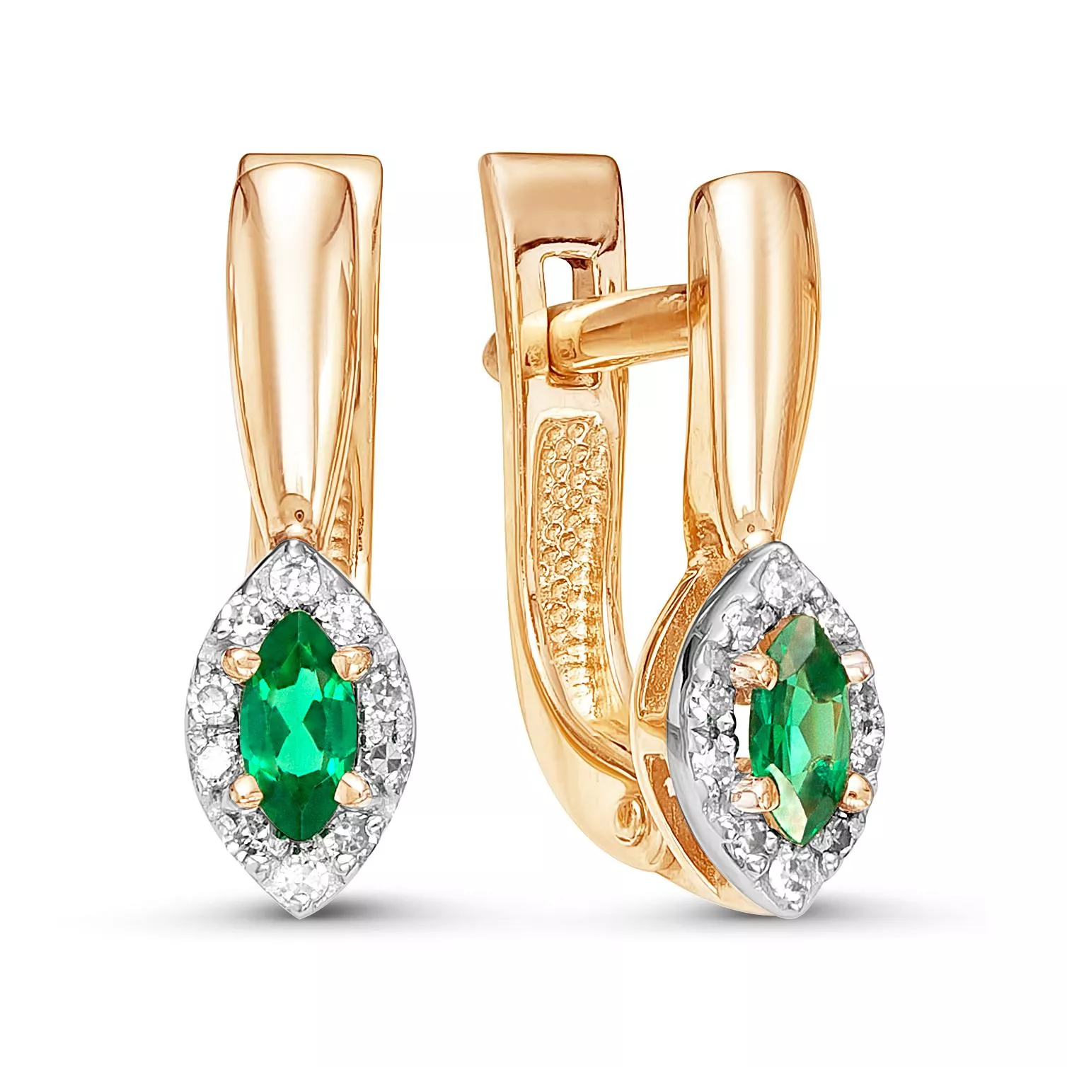 Серьги из красного золота с изумрудом V20231511700