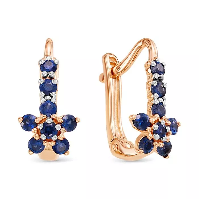 Серьги из красного золота с сапфиром V26211511000